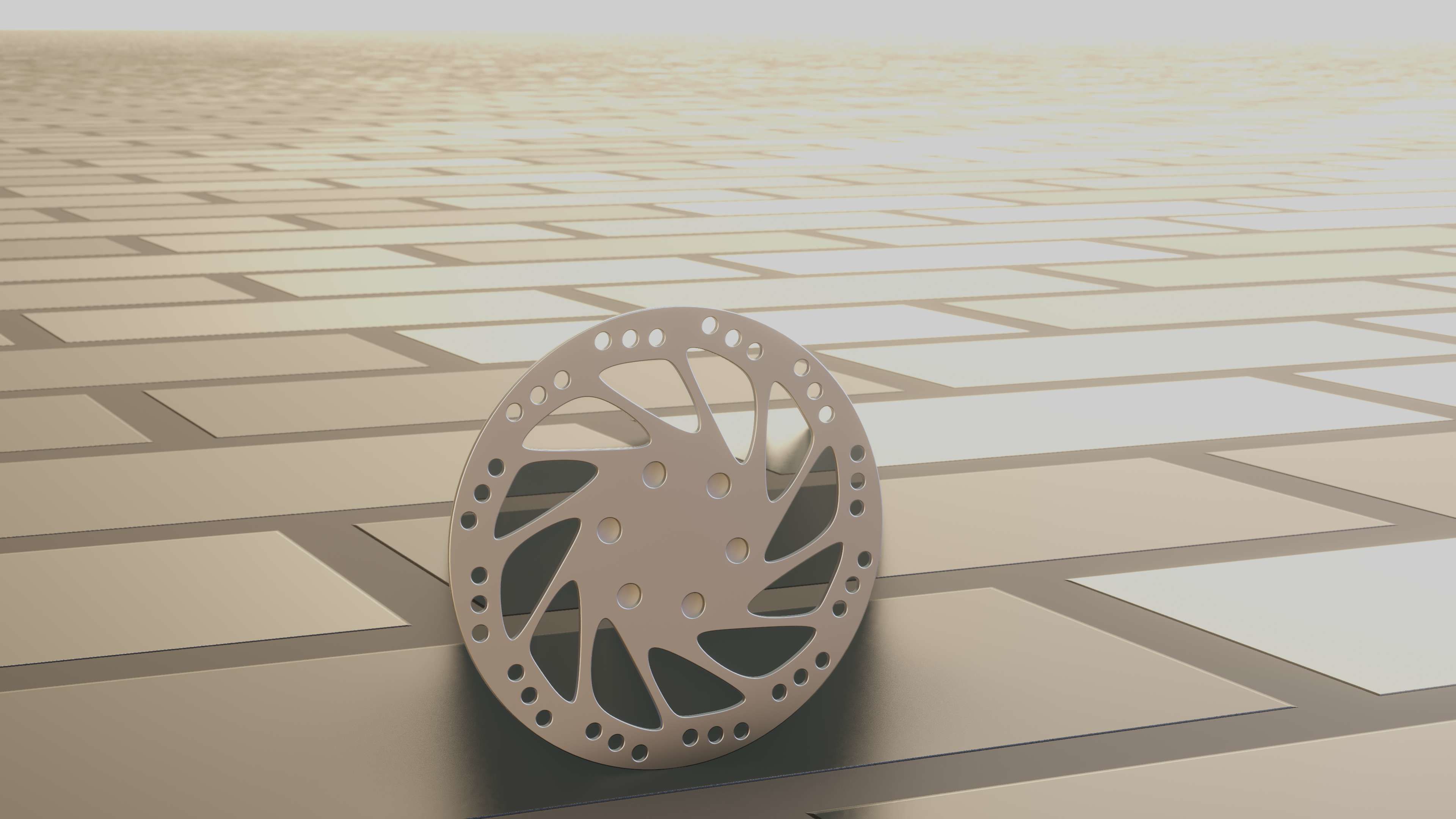 E-Scooter Disc Brake with Procedural PBR Material Setup 3D model_38