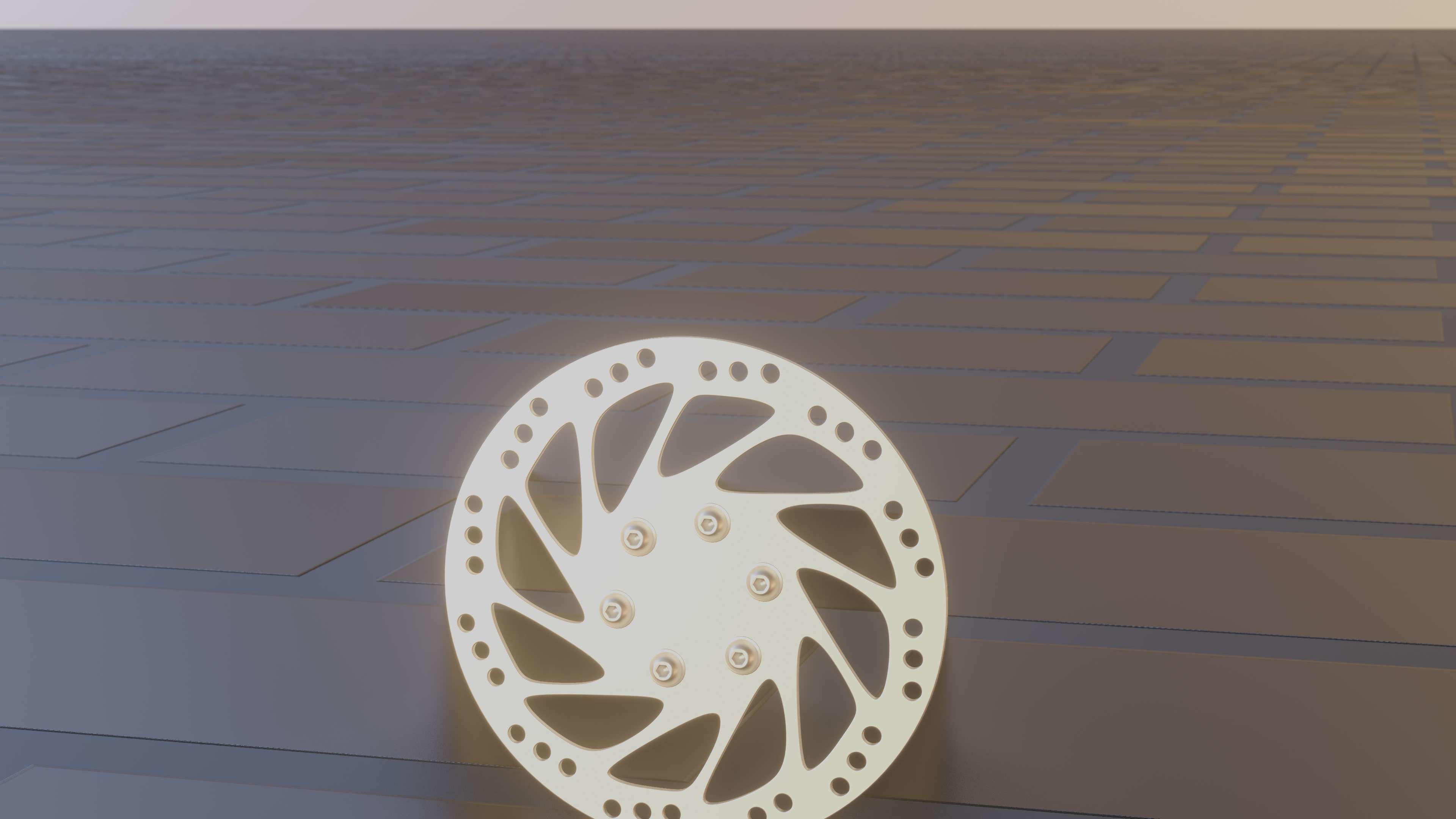 E-Scooter Disc Brake with Procedural PBR Material Setup 3D model_10