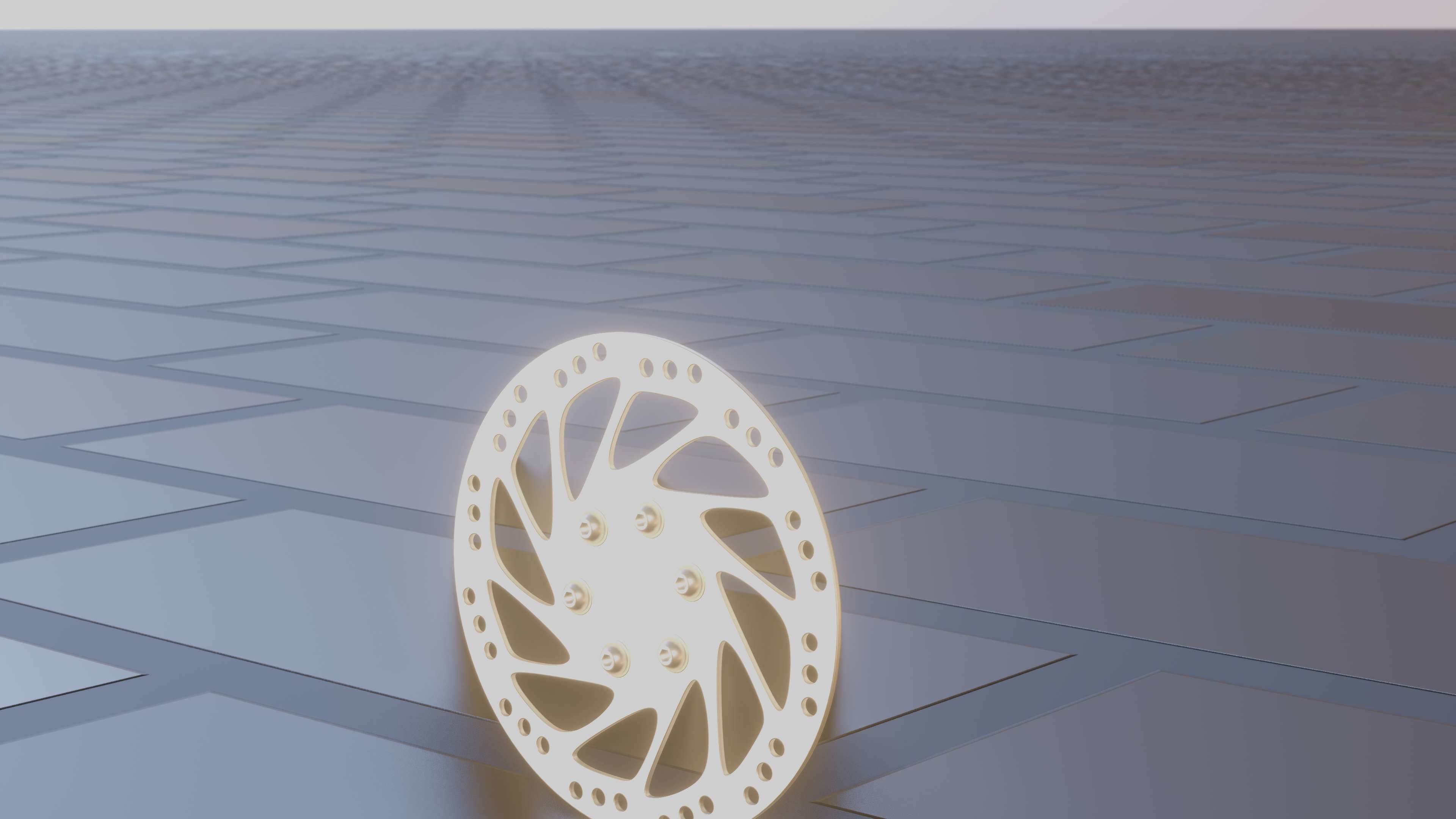 E-Scooter Disc Brake with Procedural PBR Material Setup 3D model_15