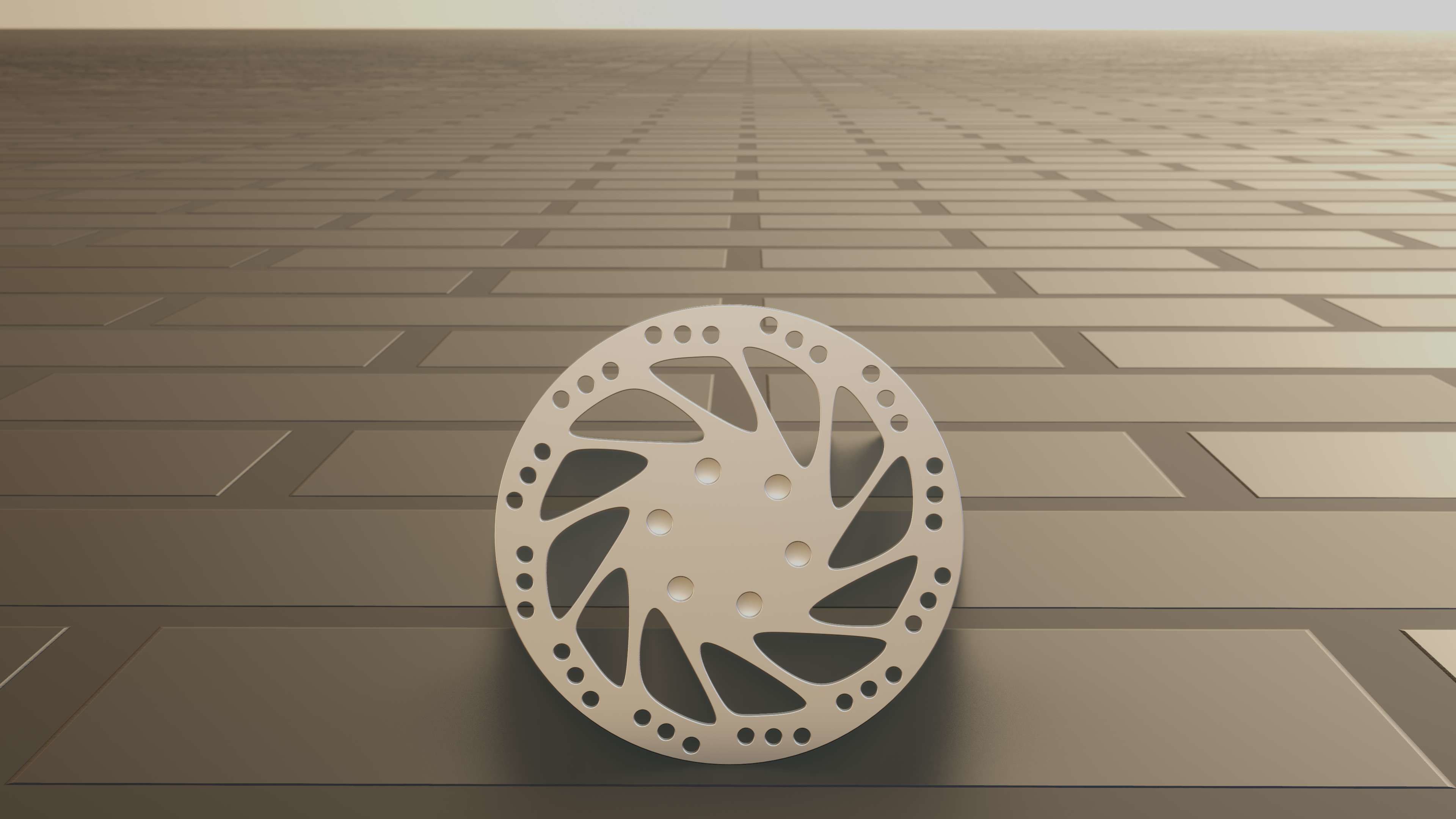 E-Scooter Disc Brake with Procedural PBR Material Setup 3D model_43