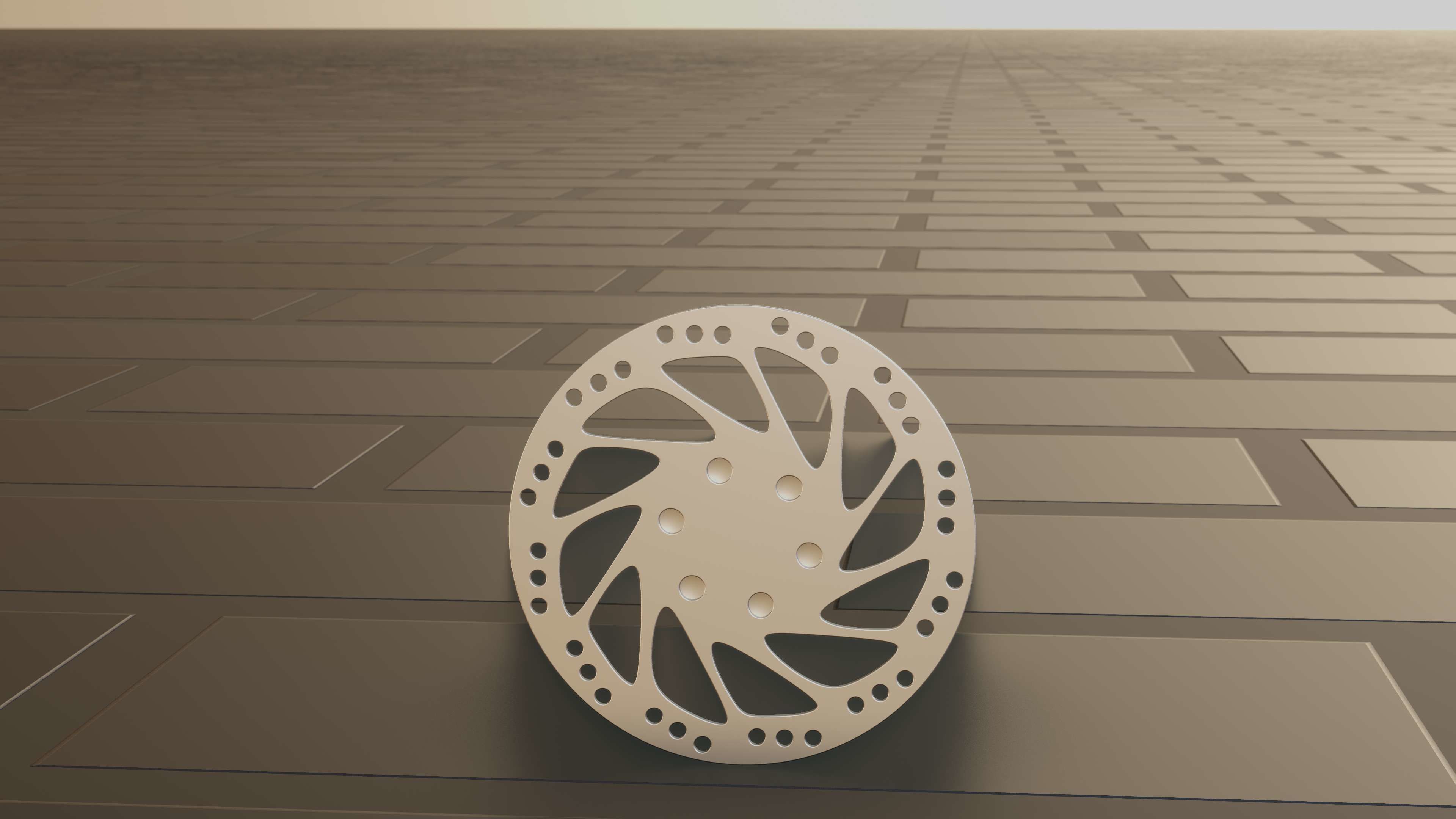 E-Scooter Disc Brake with Procedural PBR Material Setup 3D model_44