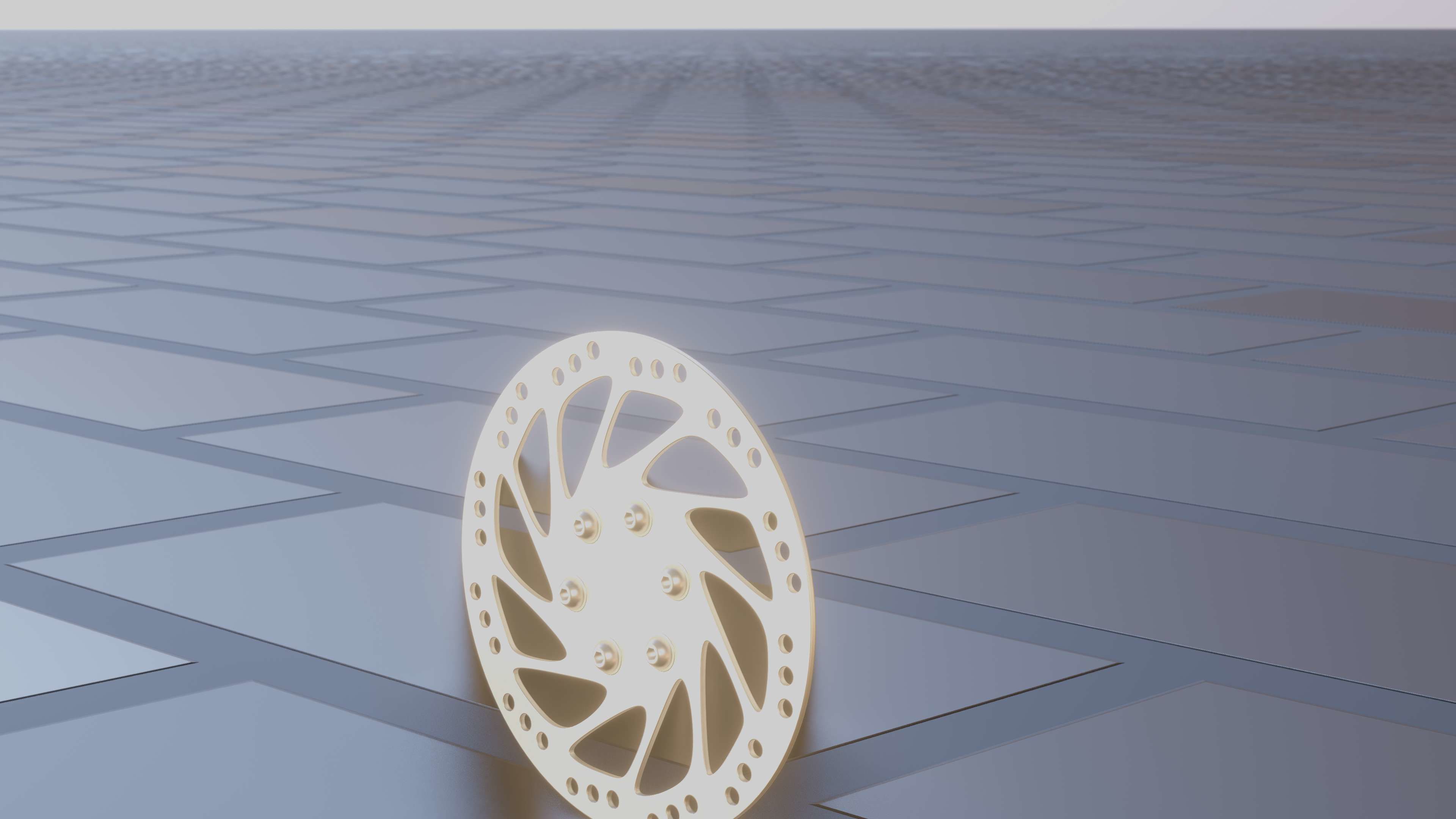 E-Scooter Disc Brake with Procedural PBR Material Setup 3D model_16