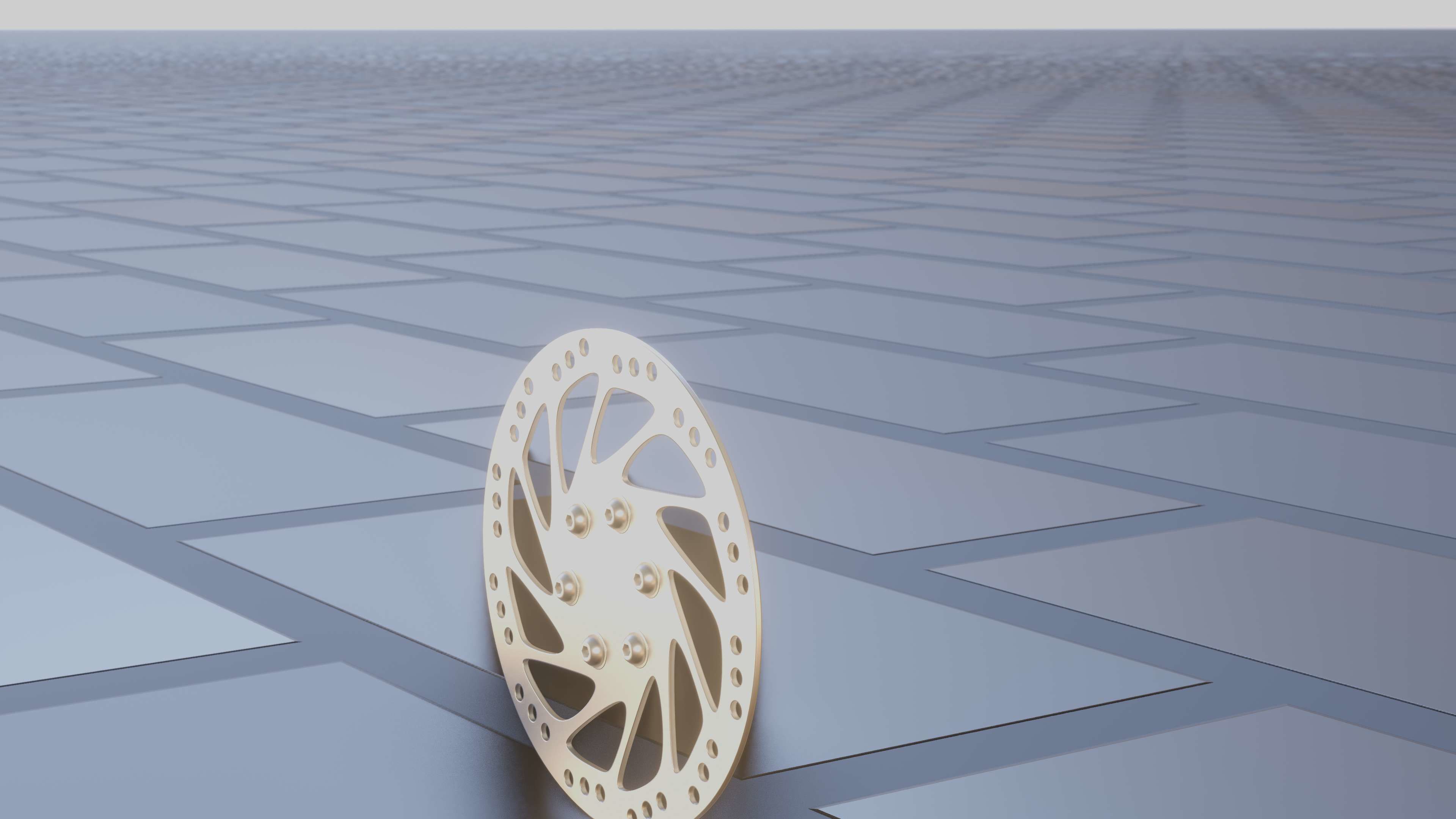 E-Scooter Disc Brake with Procedural PBR Material Setup 3D model_18