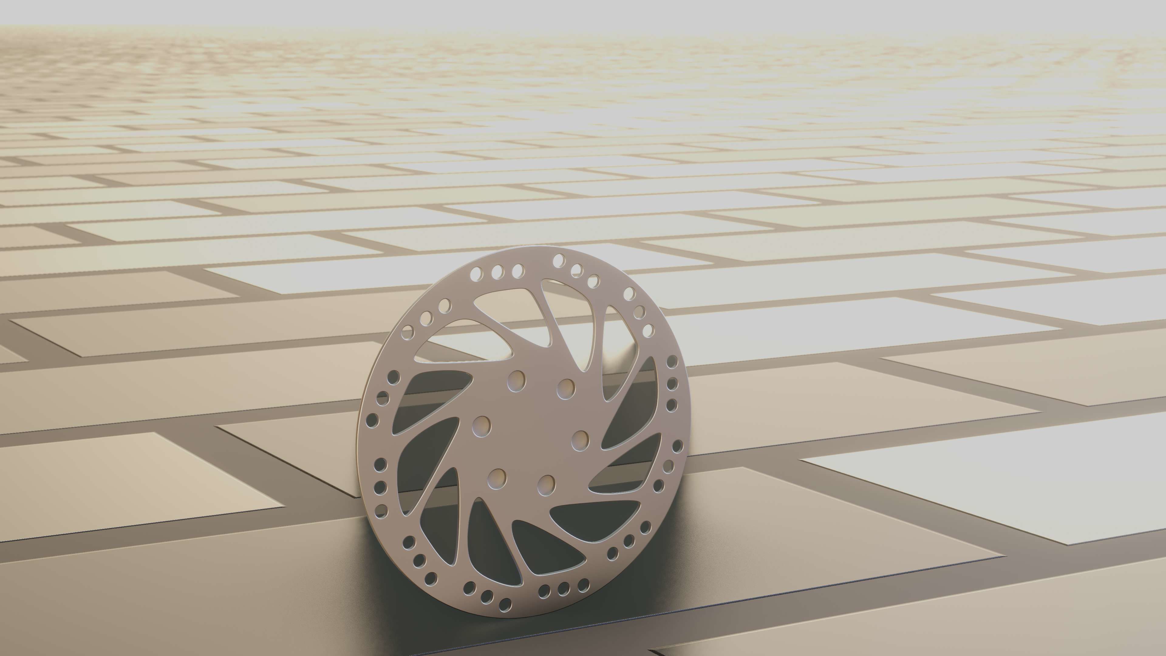 E-Scooter Disc Brake with Procedural PBR Material Setup 3D model_37