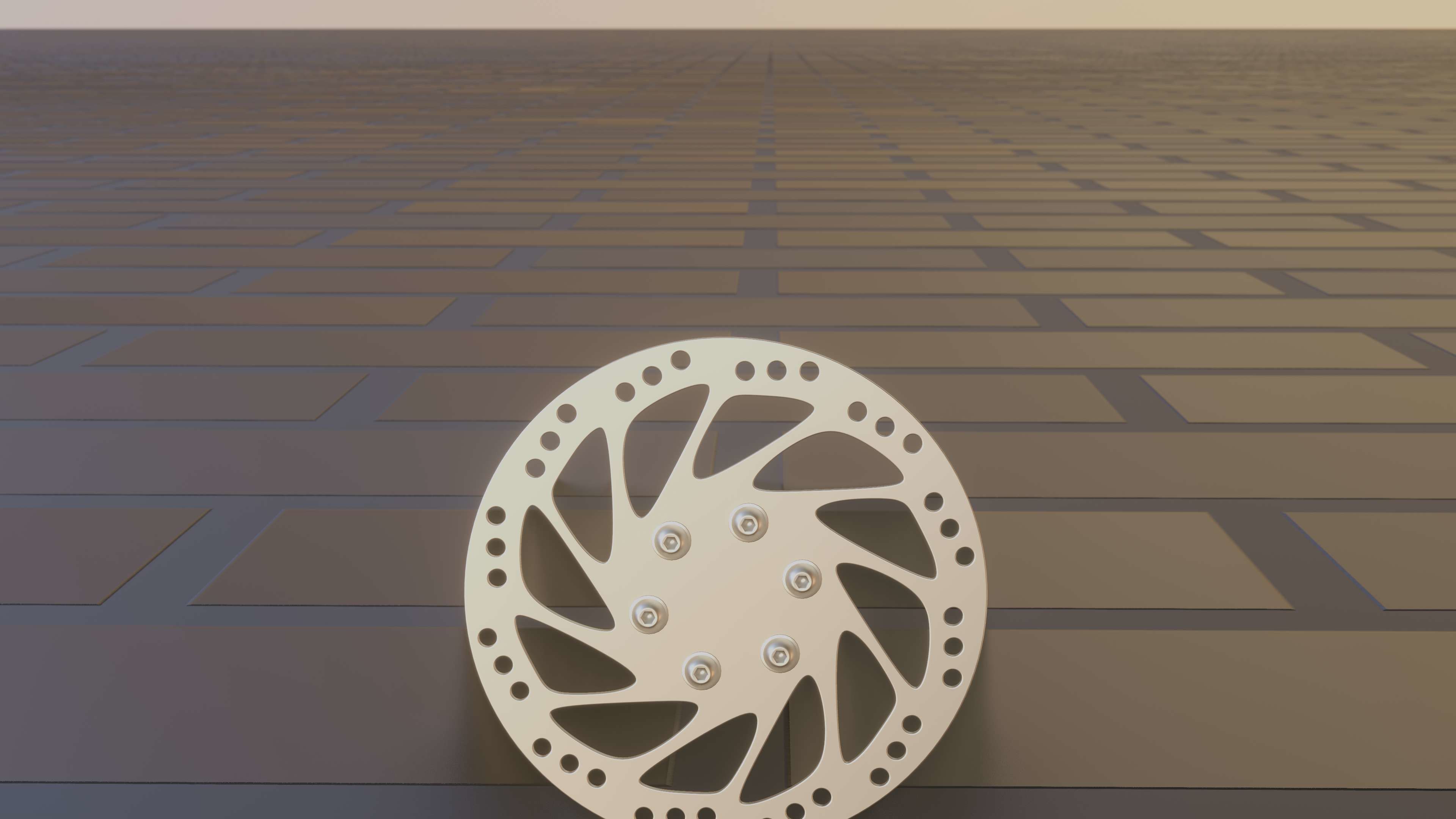 E-Scooter Disc Brake with Procedural PBR Material Setup 3D model_79