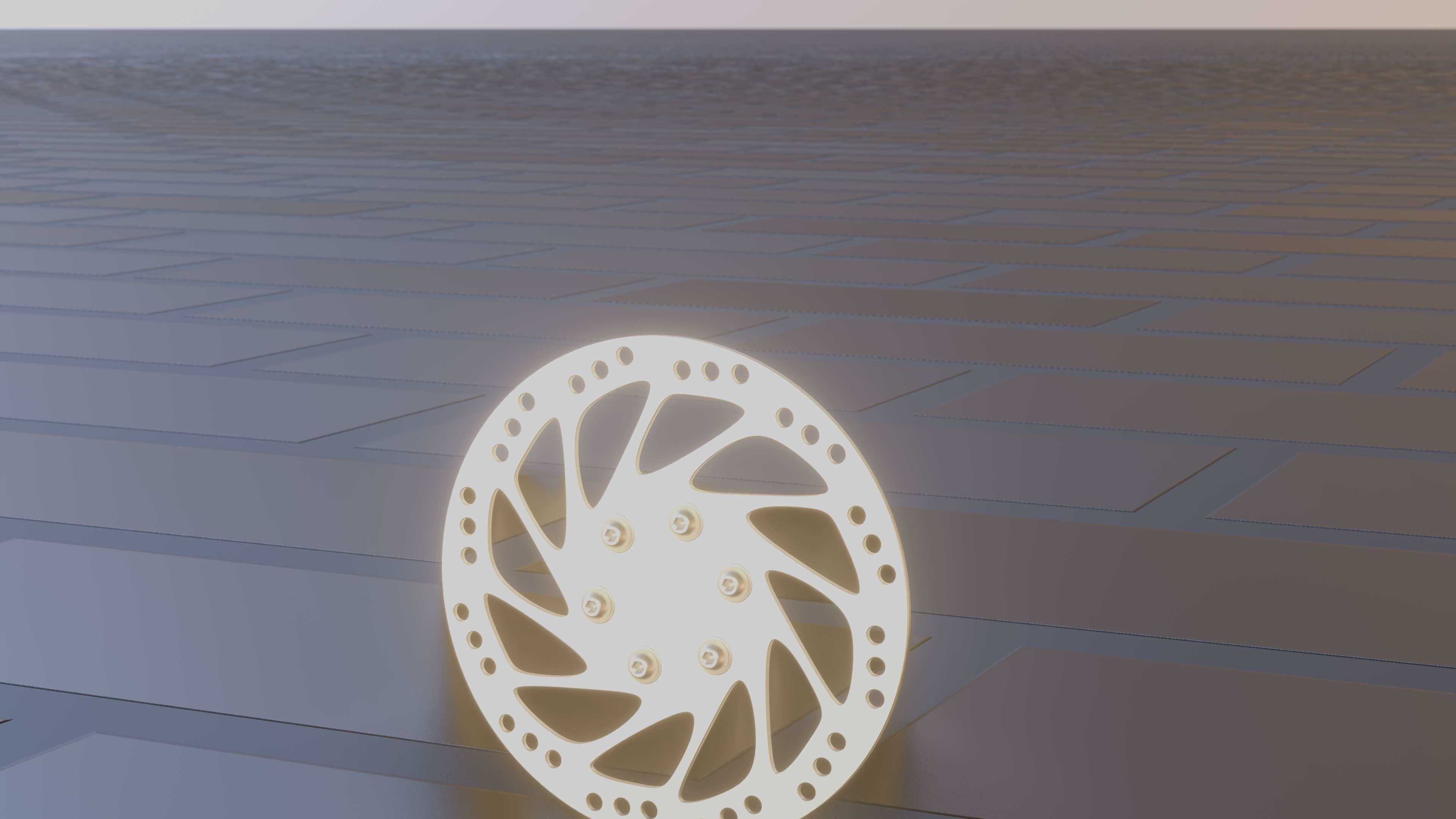 E-Scooter Disc Brake with Procedural PBR Material Setup 3D model_12