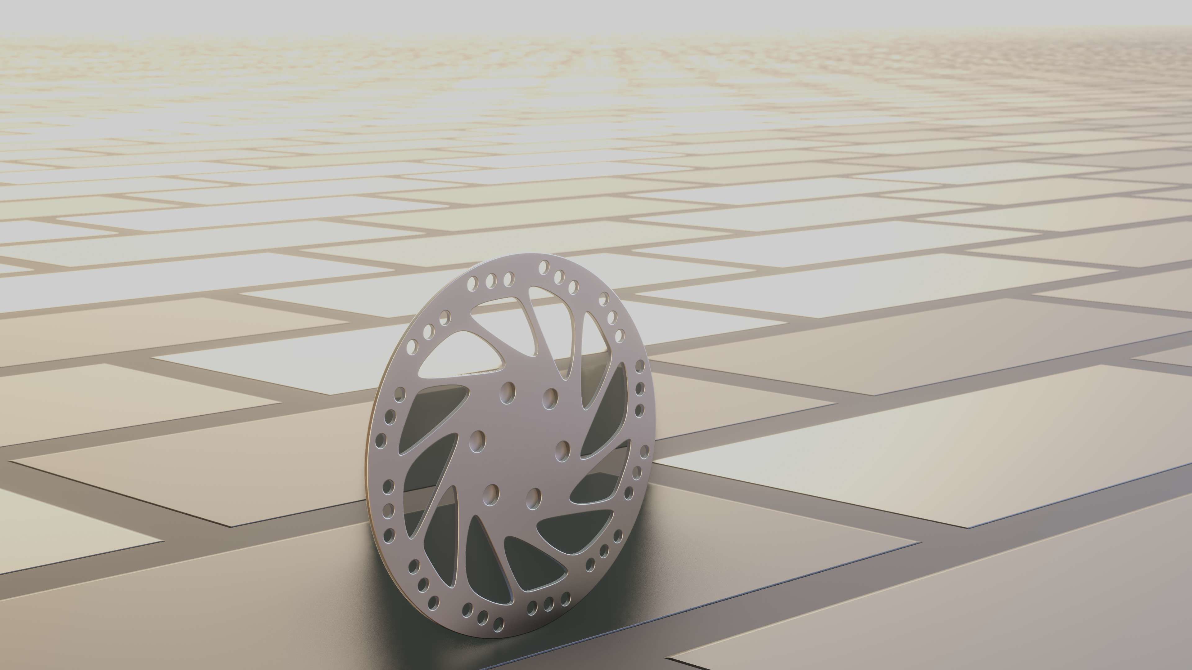 E-Scooter Disc Brake with Procedural PBR Material Setup 3D model_34