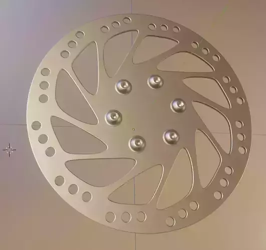 E-Scooter Disc Brake with Procedural PBR Material Setup 3D model