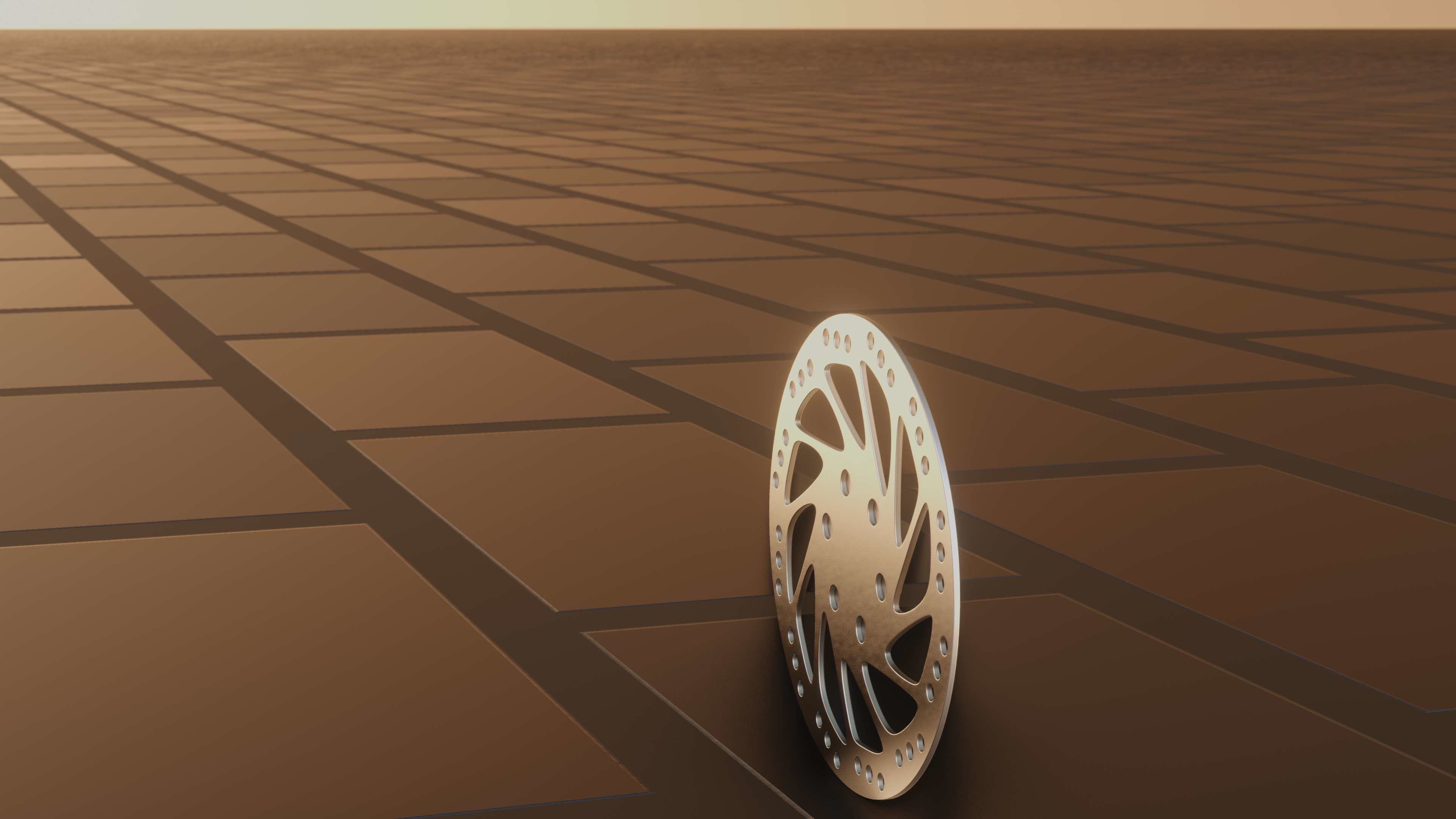 E-Scooter Disc Brake with Procedural PBR Material Setup 3D model_57