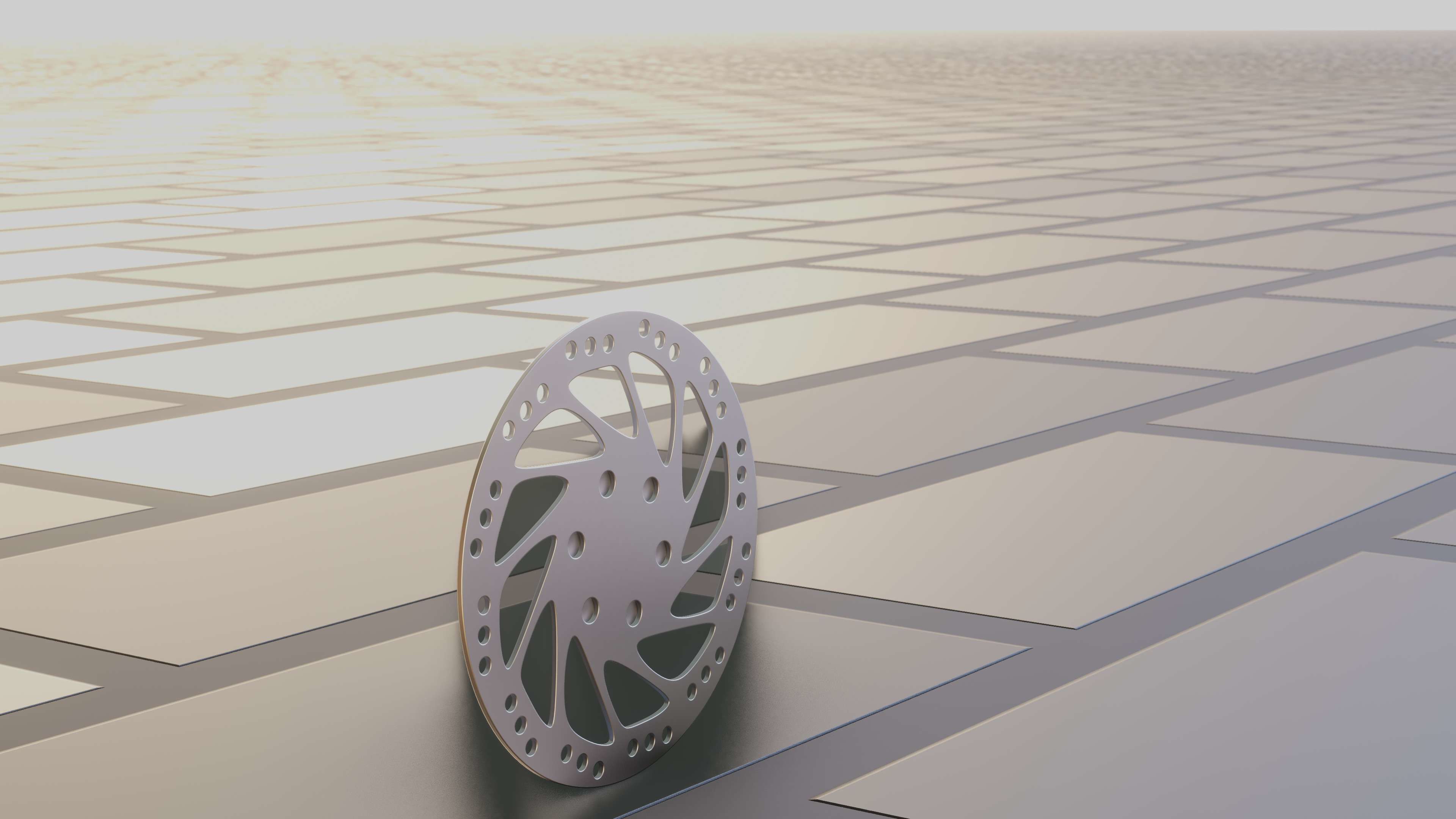 E-Scooter Disc Brake with Procedural PBR Material Setup 3D model_32