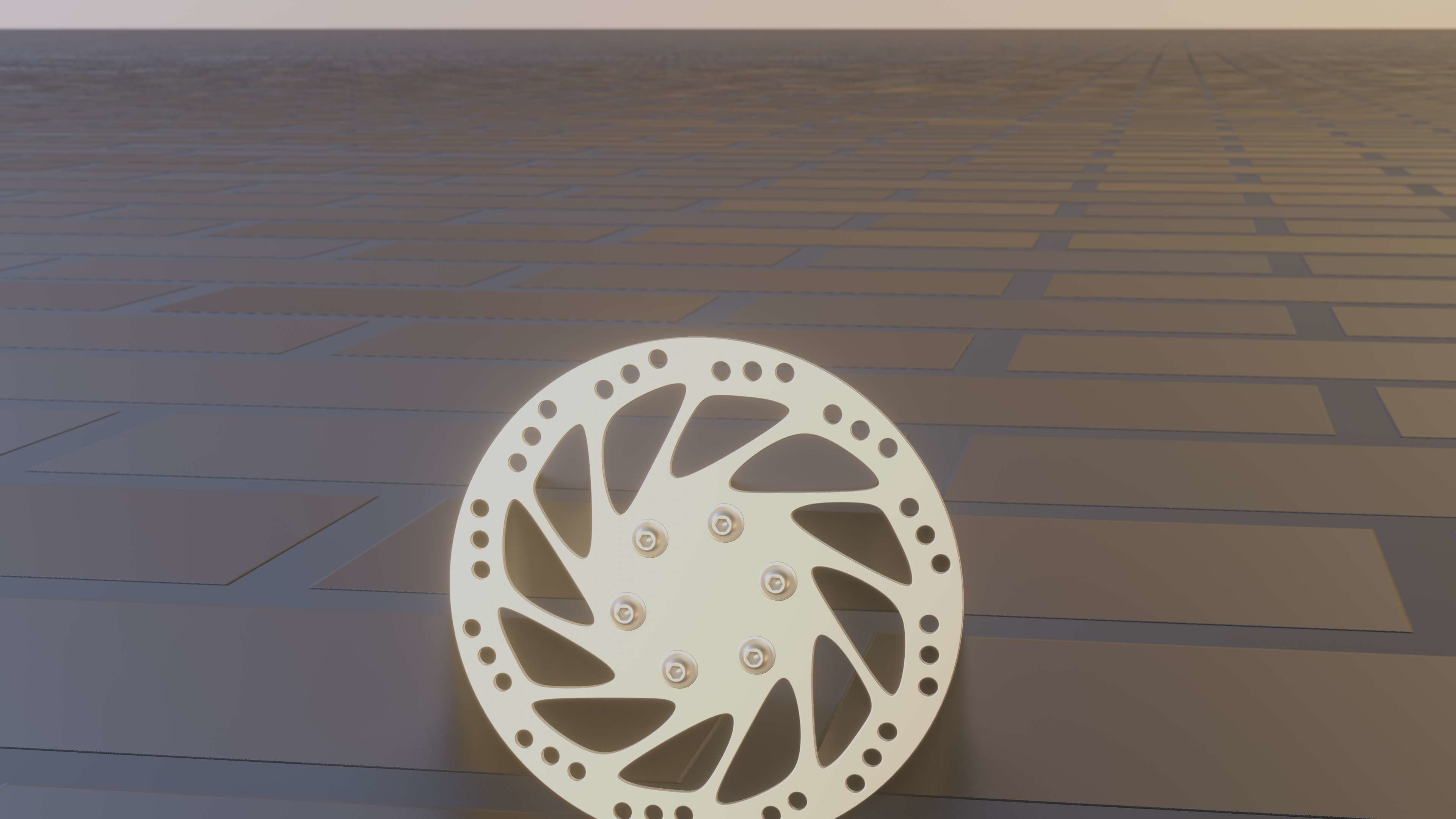 E-Scooter Disc Brake with Procedural PBR Material Setup 3D model_9