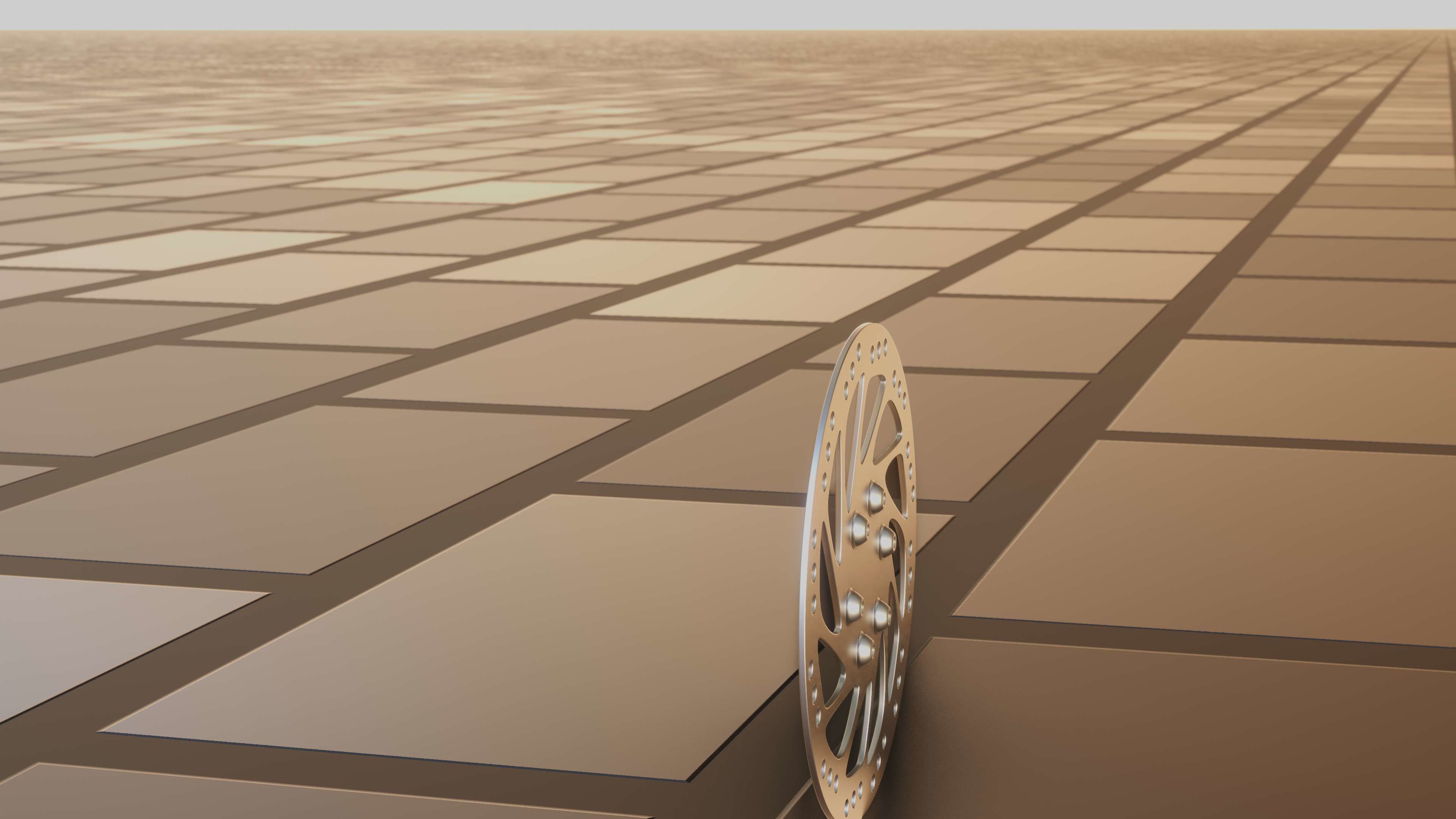 E-Scooter Disc Brake with Procedural PBR Material Setup 3D model_64