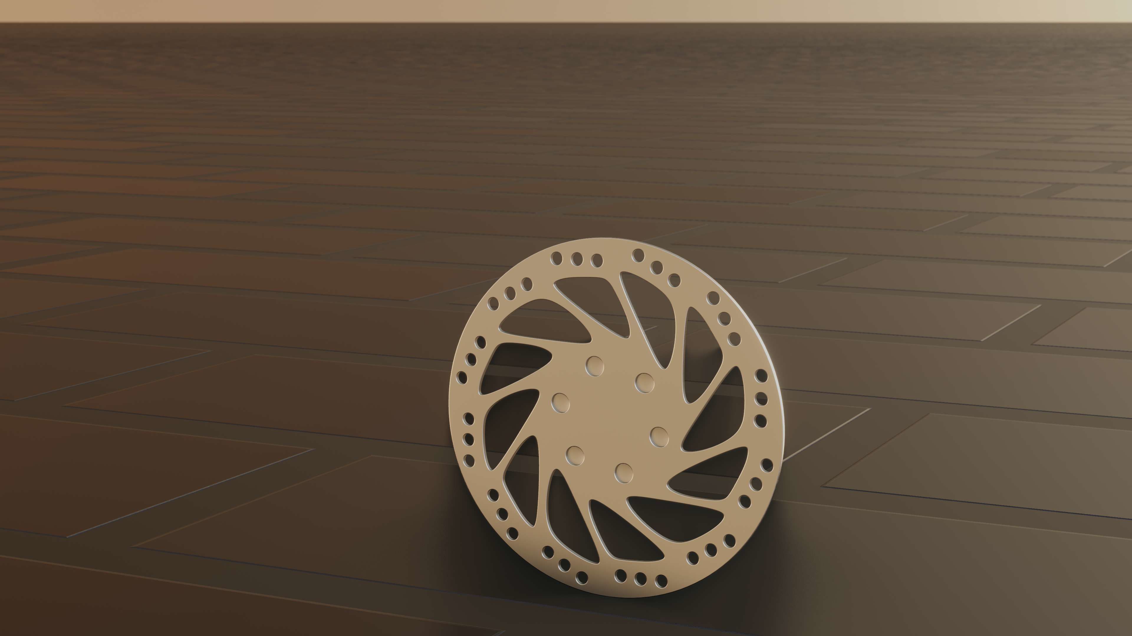 E-Scooter Disc Brake with Procedural PBR Material Setup 3D model_48