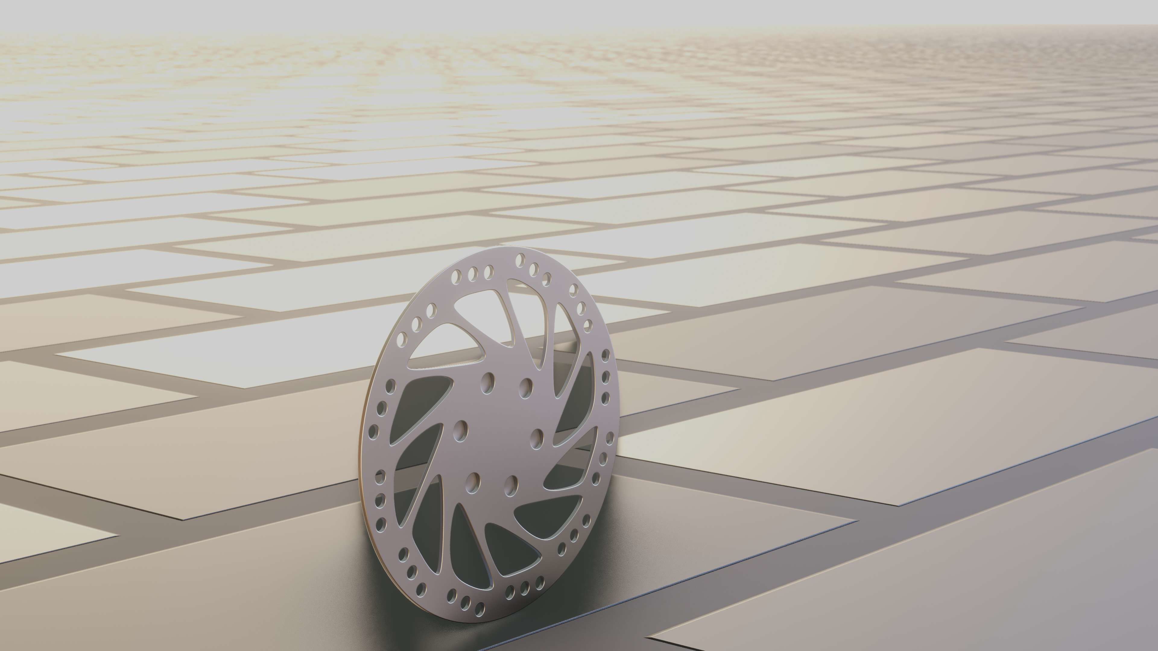 E-Scooter Disc Brake with Procedural PBR Material Setup 3D model_33