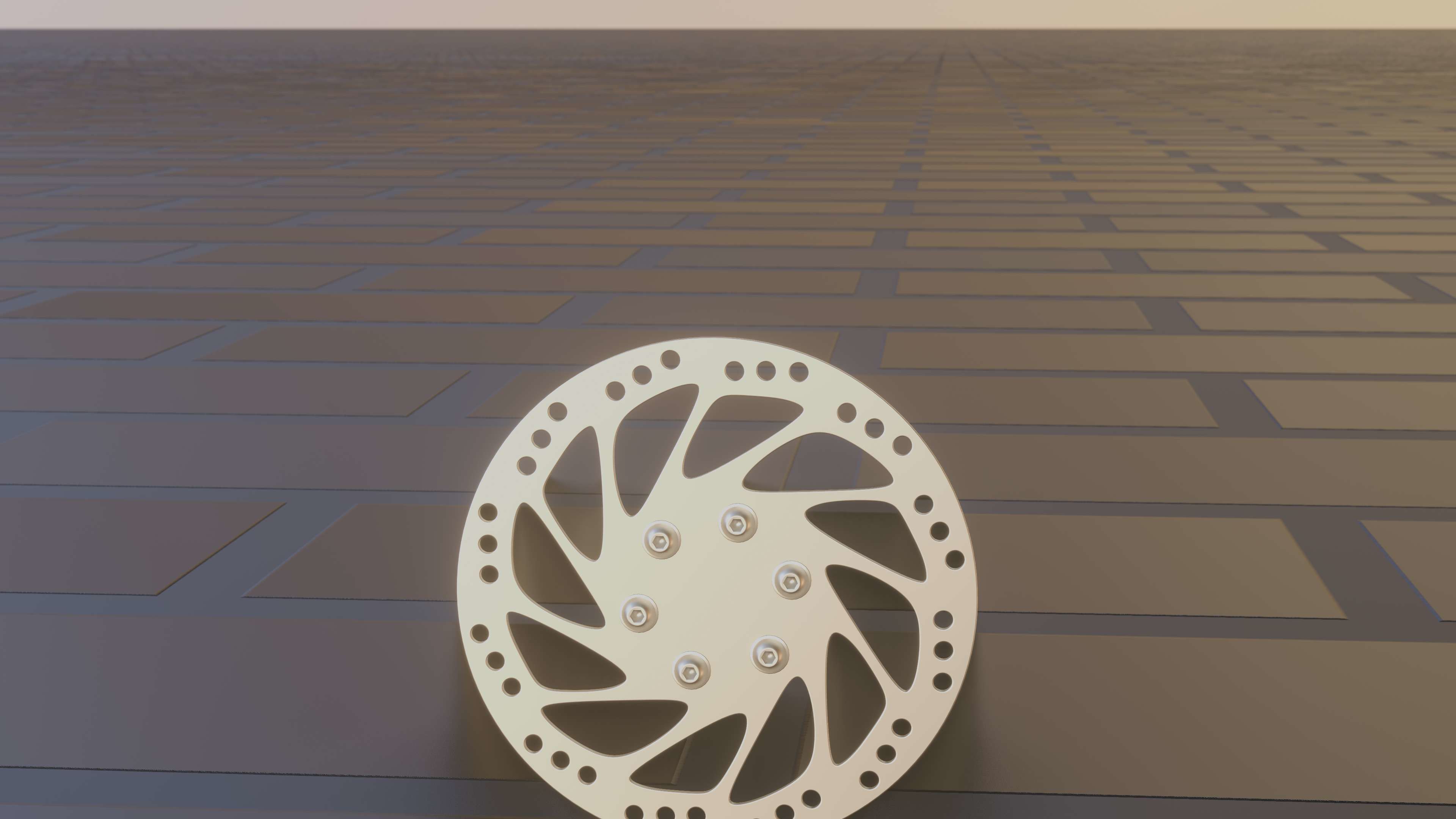 E-Scooter Disc Brake with Procedural PBR Material Setup 3D model_8