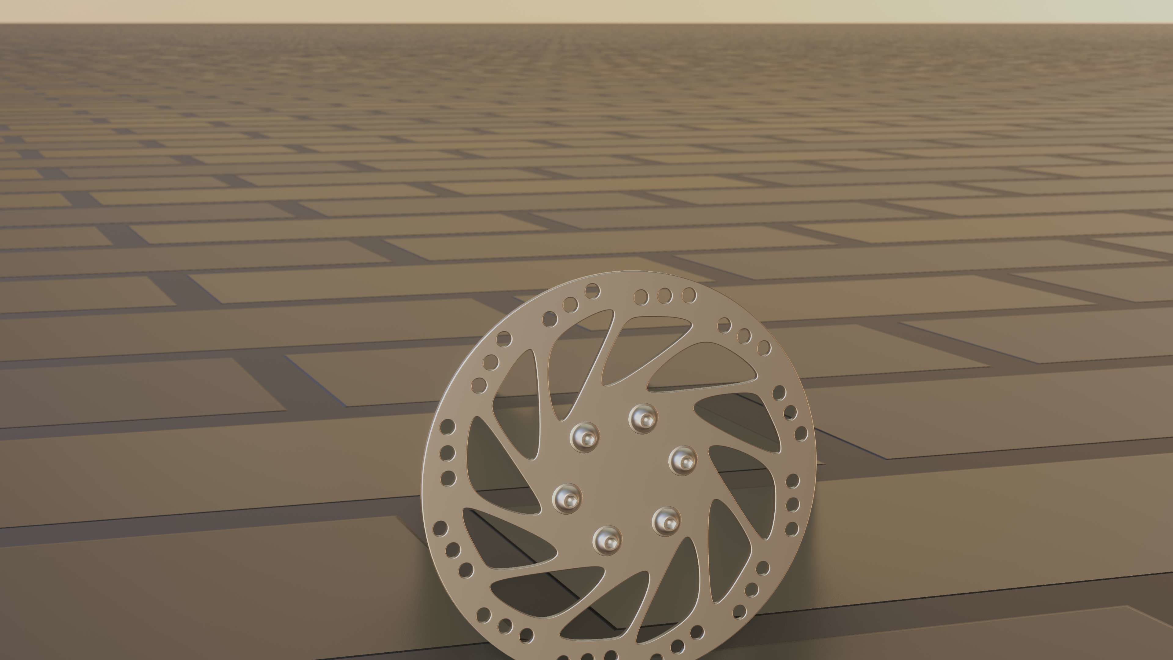 E-Scooter Disc Brake with Procedural PBR Material Setup 3D model_75