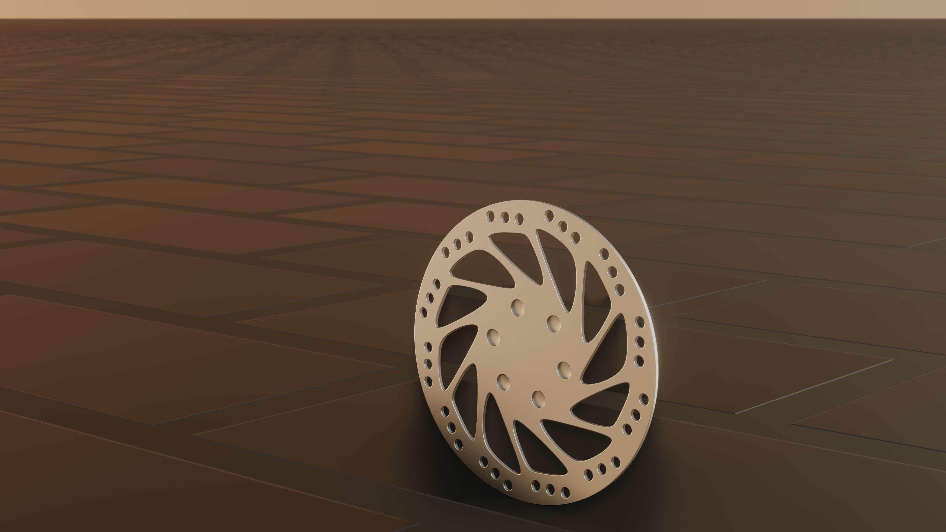 E-Scooter Disc Brake with Procedural PBR Material Setup 3D model_51