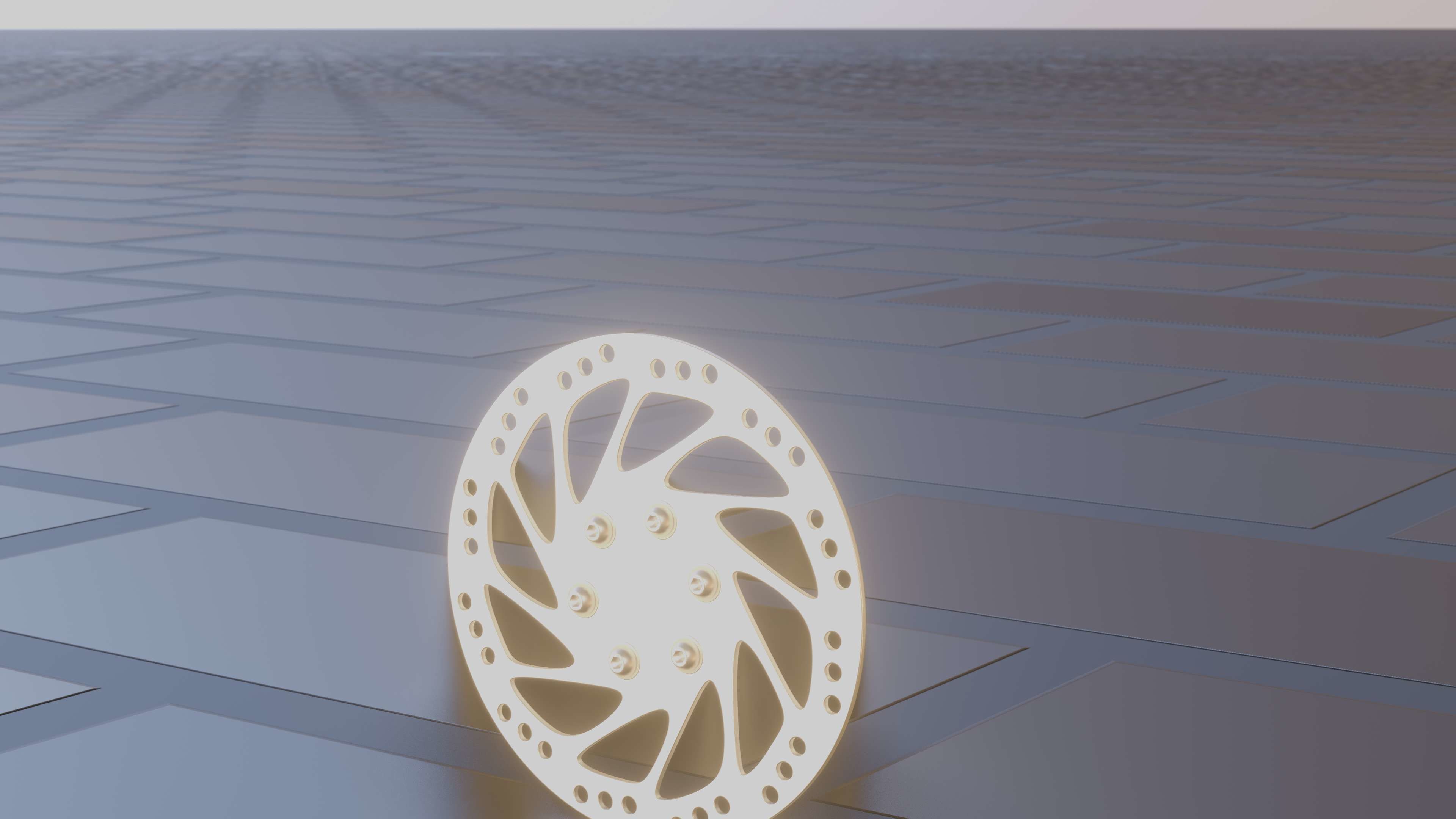 E-Scooter Disc Brake with Procedural PBR Material Setup 3D model_14