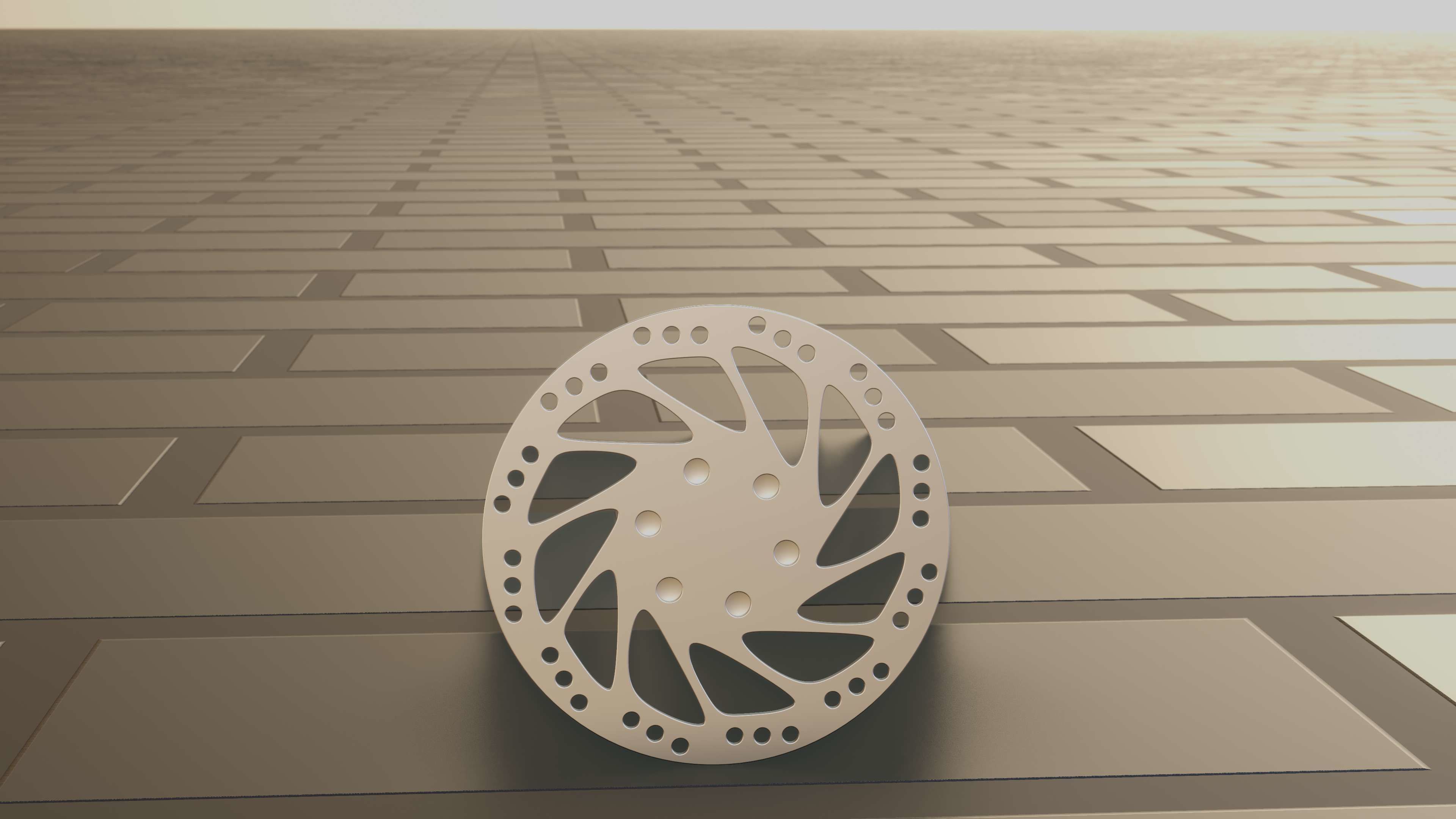 E-Scooter Disc Brake with Procedural PBR Material Setup 3D model_42