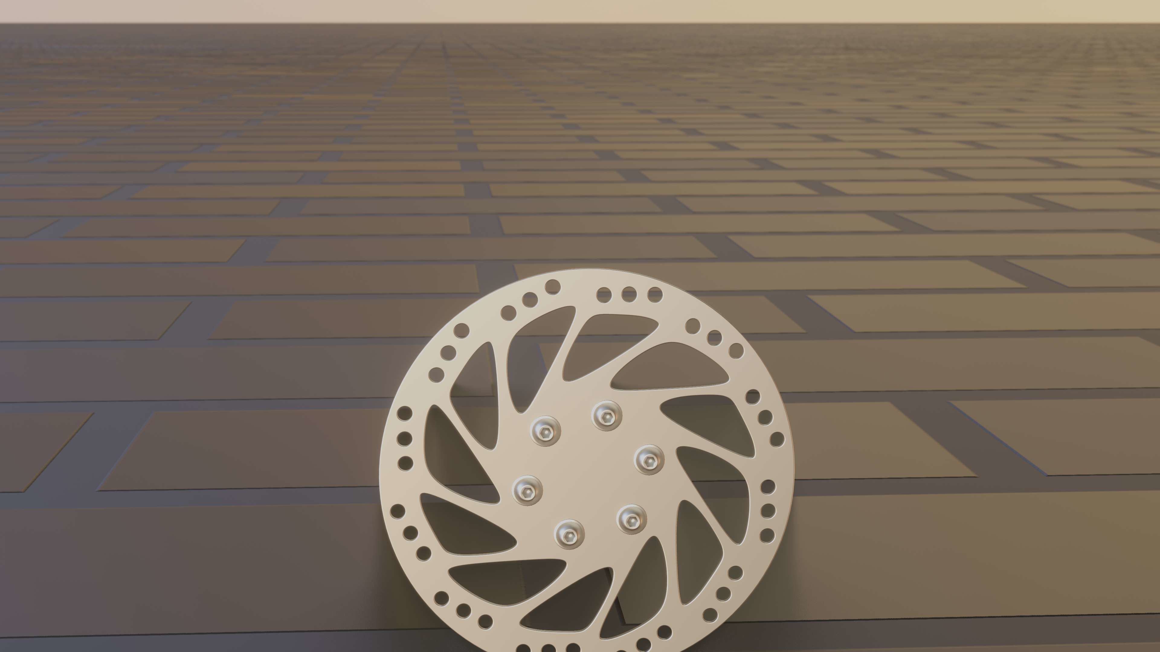 E-Scooter Disc Brake with Procedural PBR Material Setup 3D model_78