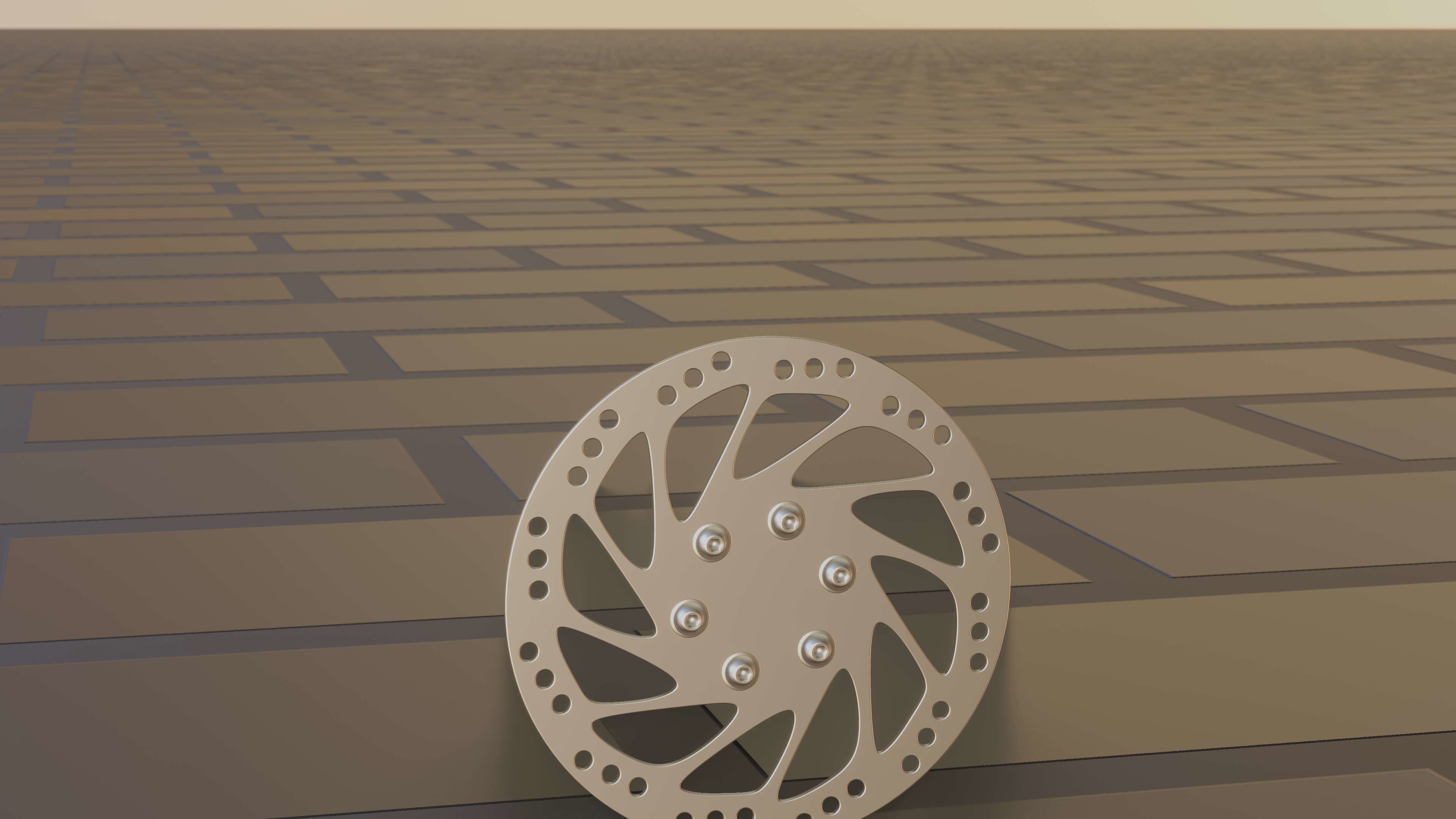 E-Scooter Disc Brake with Procedural PBR Material Setup 3D model_76