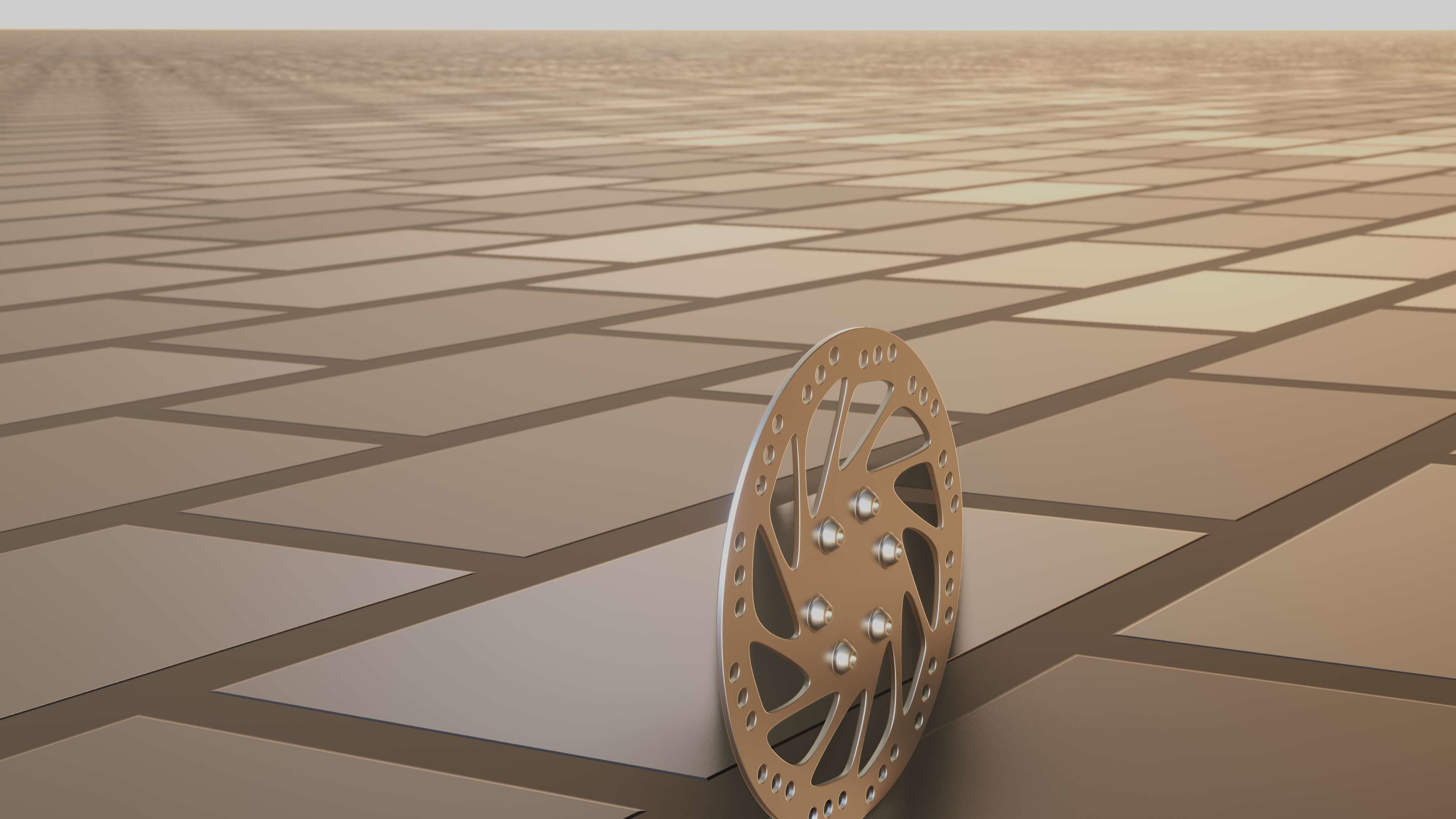 E-Scooter Disc Brake with Procedural PBR Material Setup 3D model_67