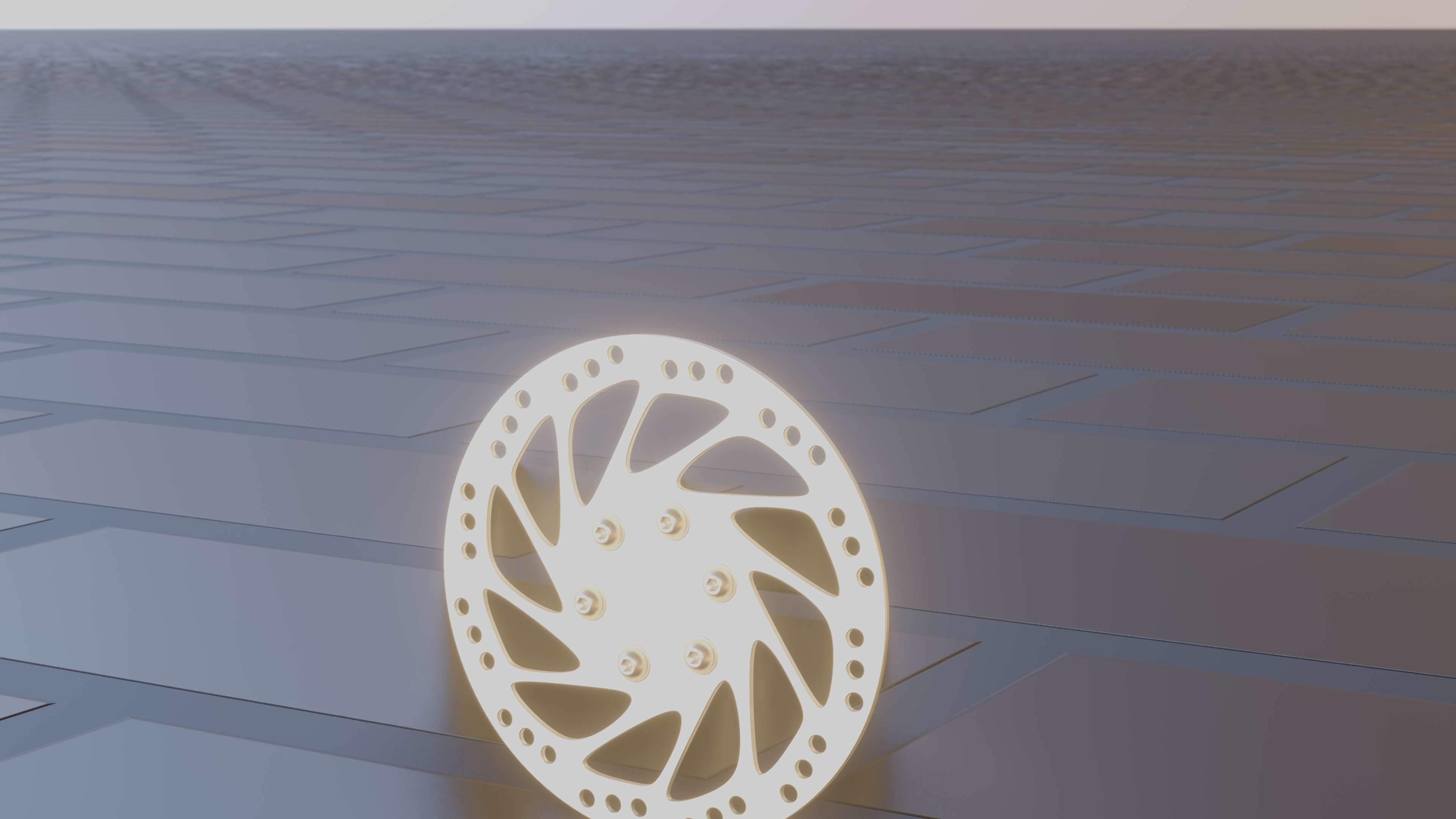 E-Scooter Disc Brake with Procedural PBR Material Setup 3D model_13