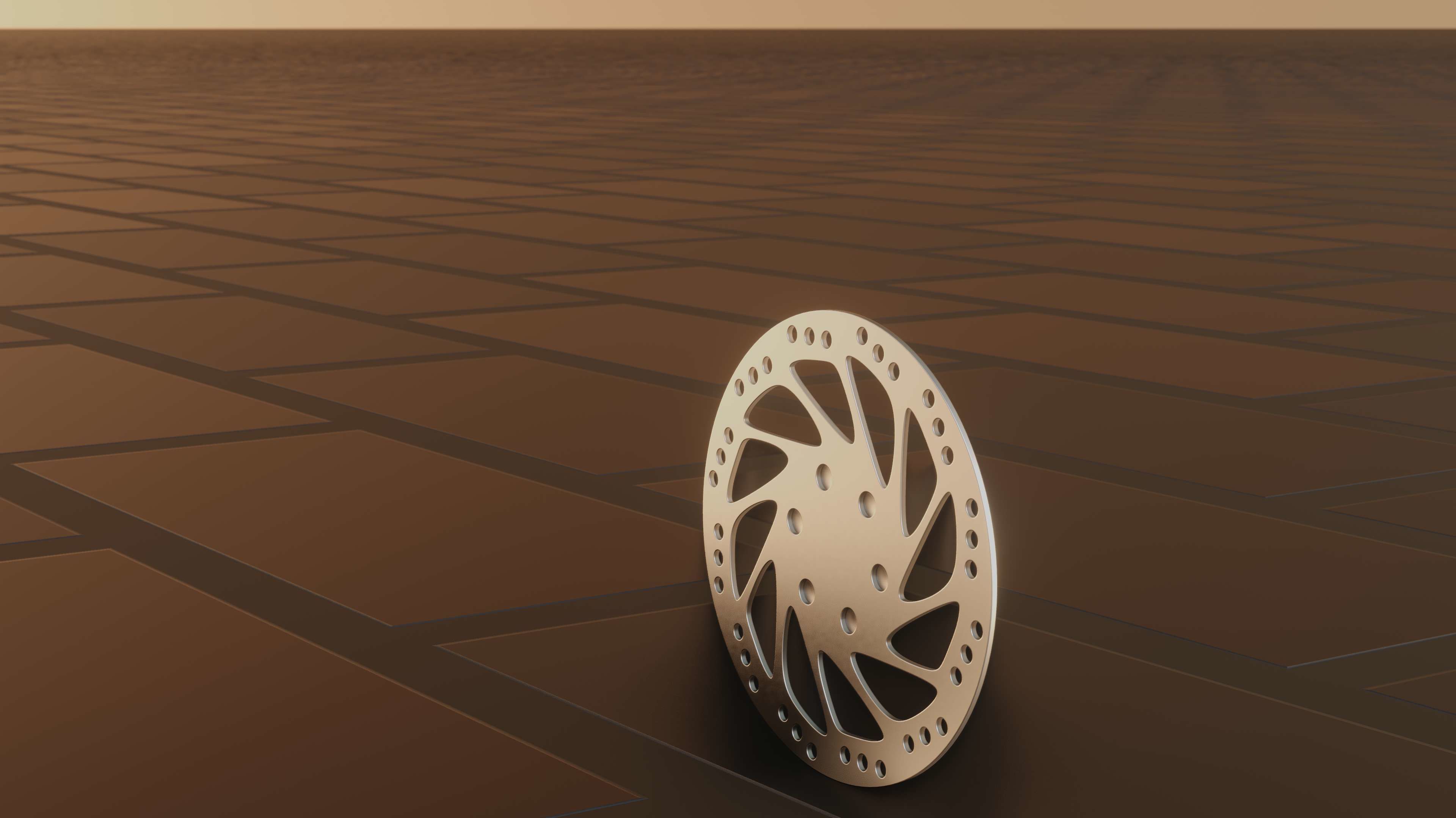 E-Scooter Disc Brake with Procedural PBR Material Setup 3D model_54