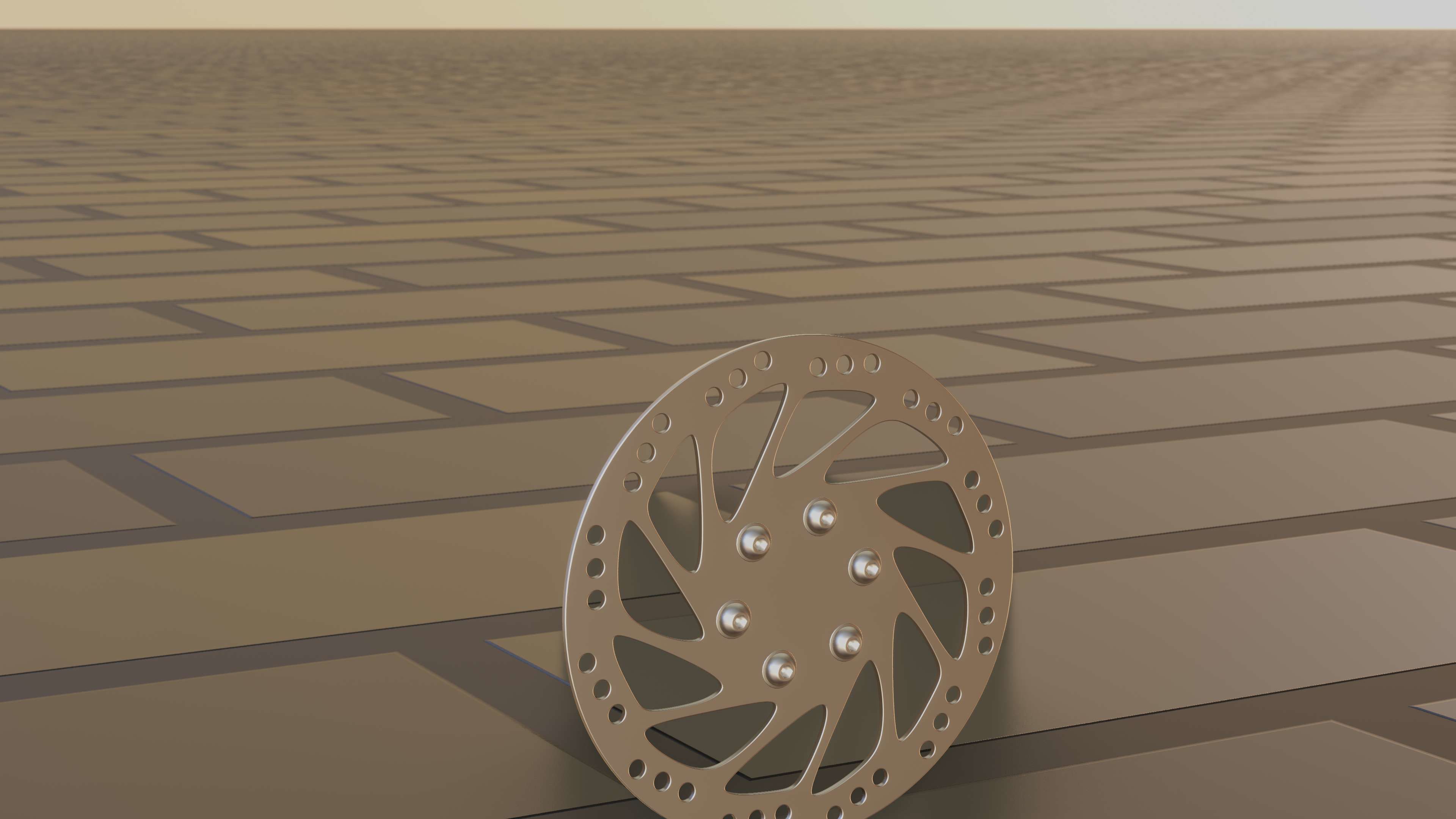 E-Scooter Disc Brake with Procedural PBR Material Setup 3D model_73