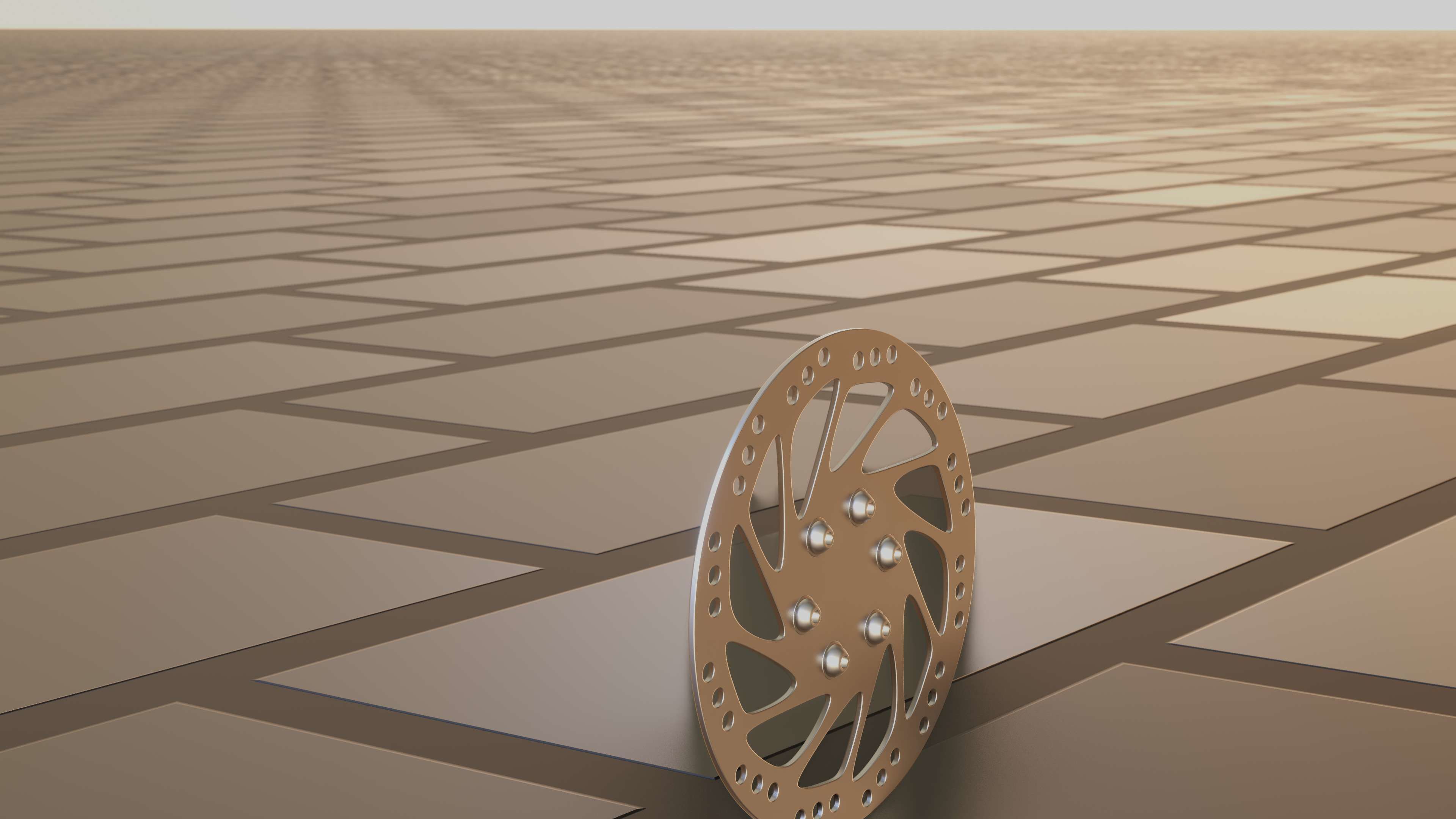 E-Scooter Disc Brake with Procedural PBR Material Setup 3D model_68