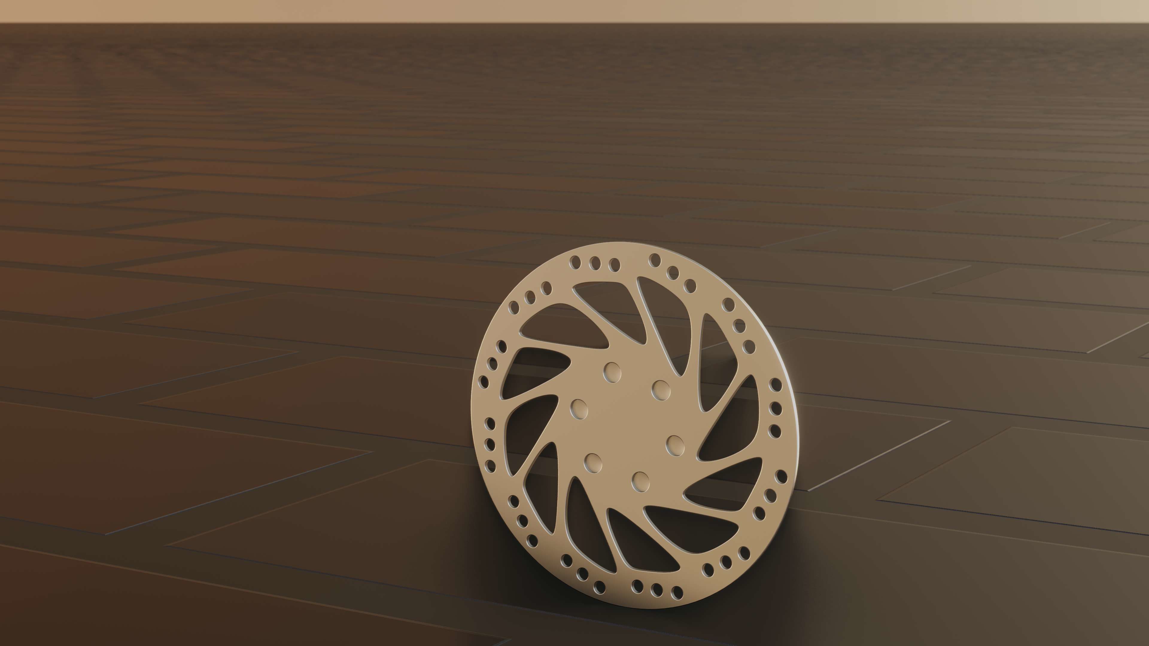 E-Scooter Disc Brake with Procedural PBR Material Setup 3D model_49