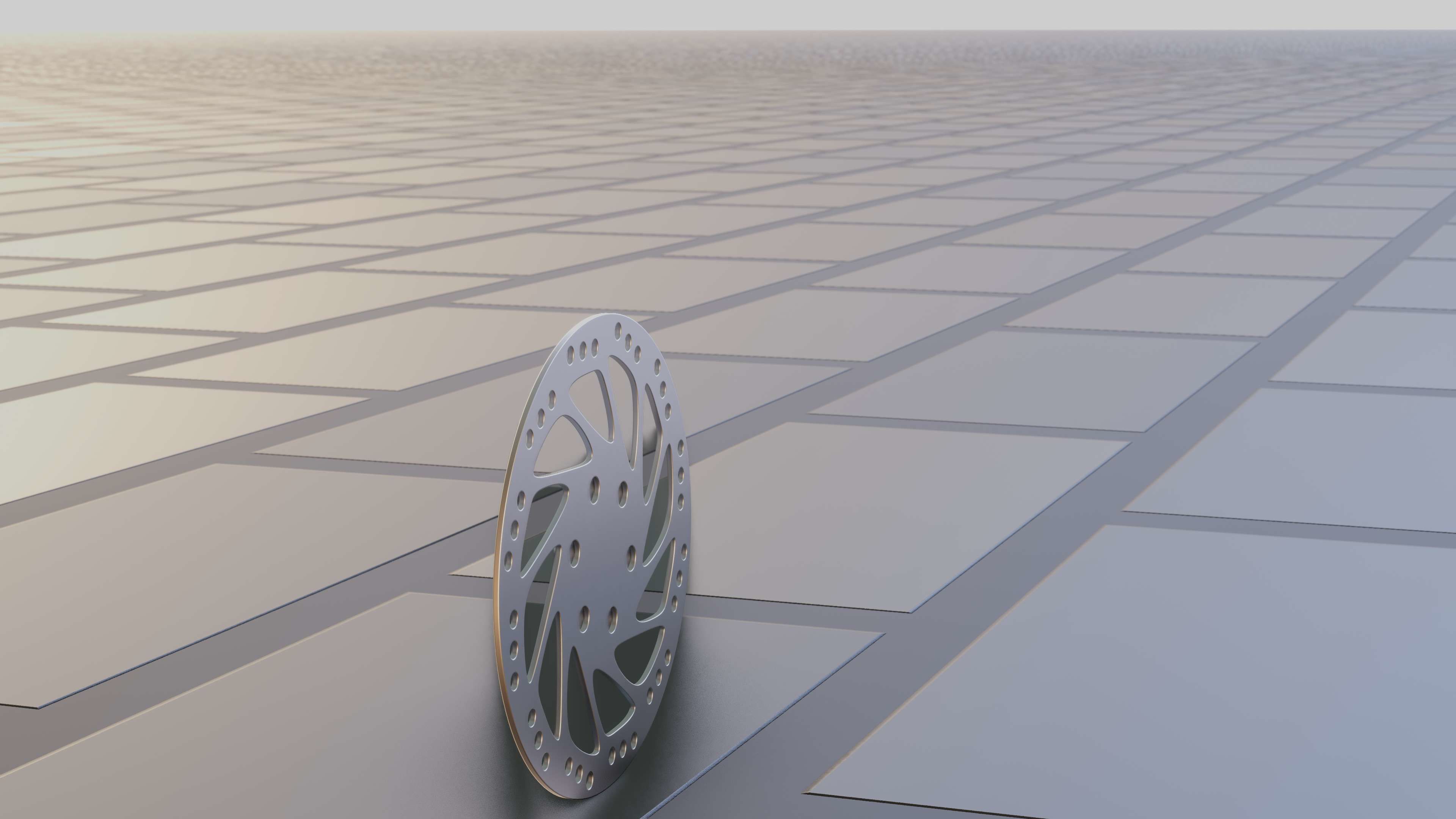 E-Scooter Disc Brake with Procedural PBR Material Setup 3D model_29