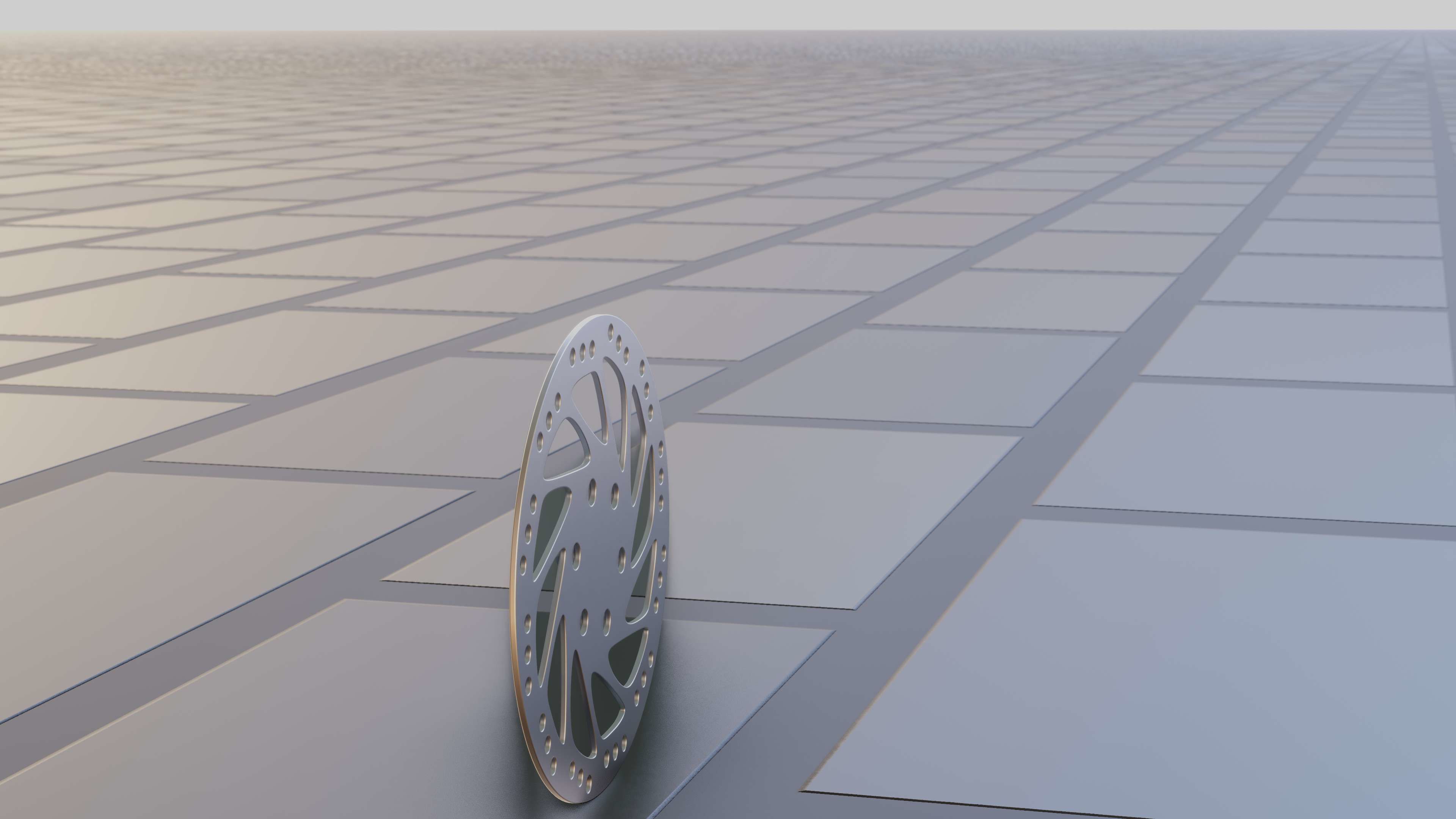 E-Scooter Disc Brake with Procedural PBR Material Setup 3D model_28