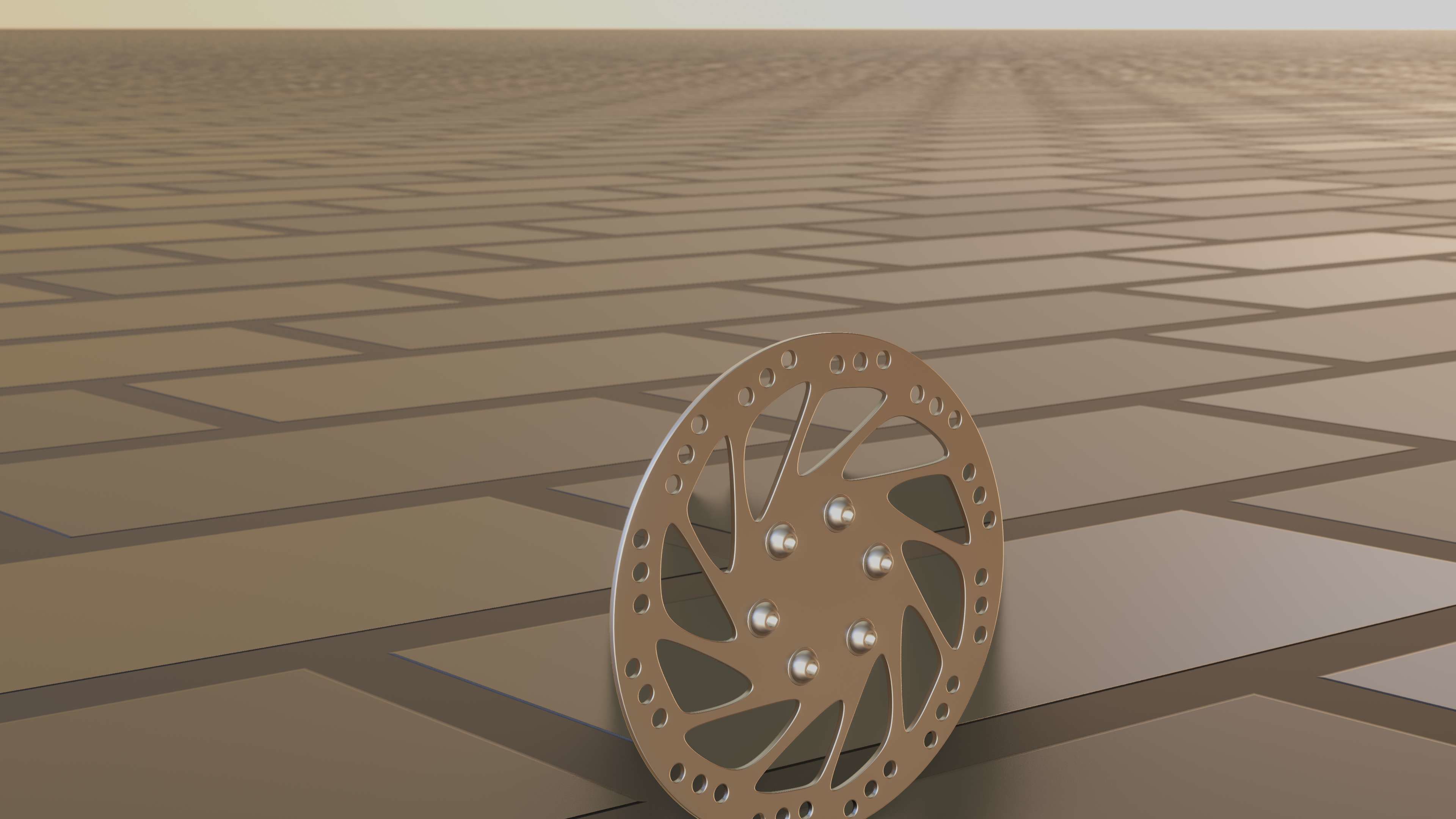 E-Scooter Disc Brake with Procedural PBR Material Setup 3D model_71