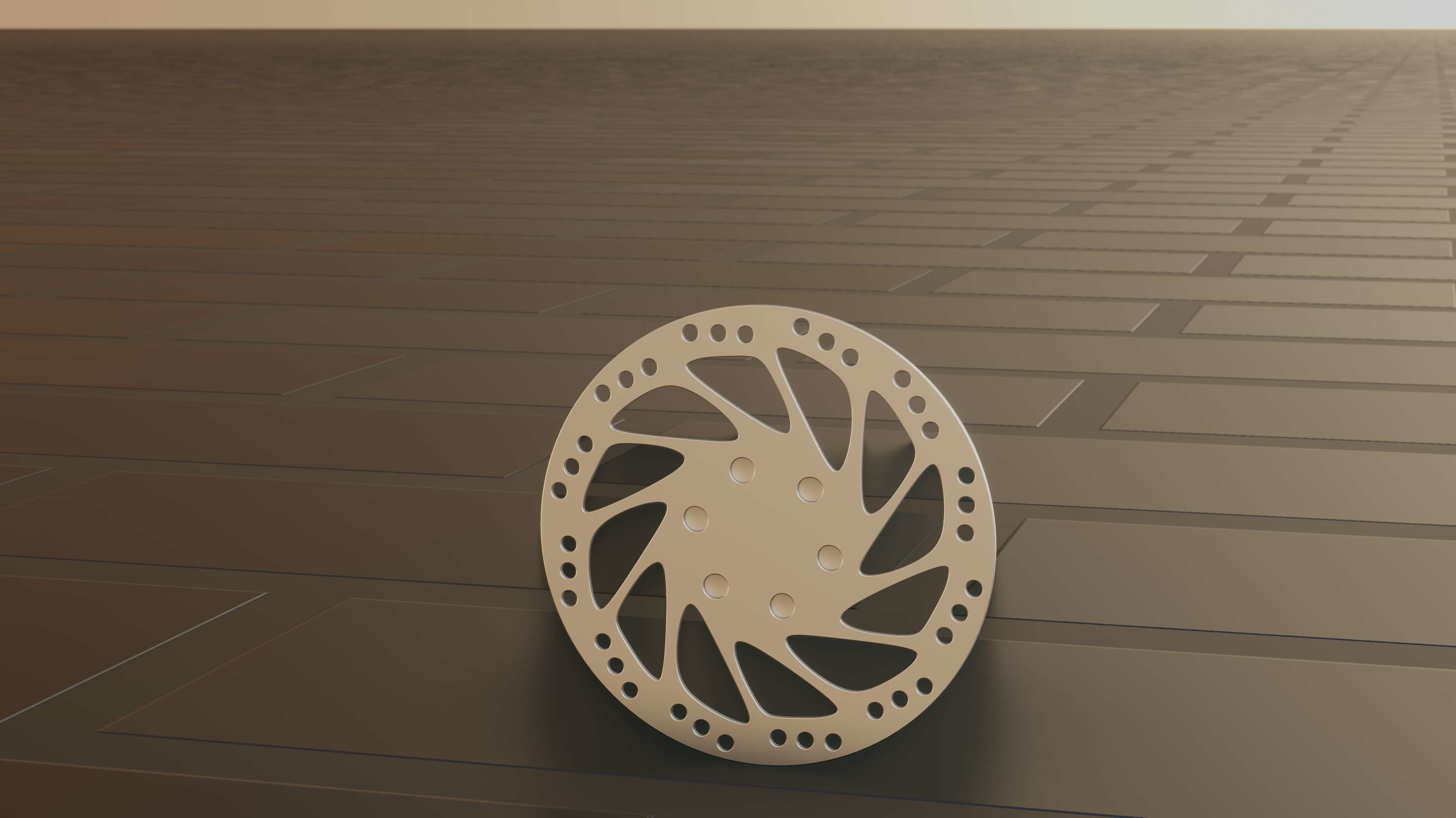 E-Scooter Disc Brake with Procedural PBR Material Setup 3D model_46