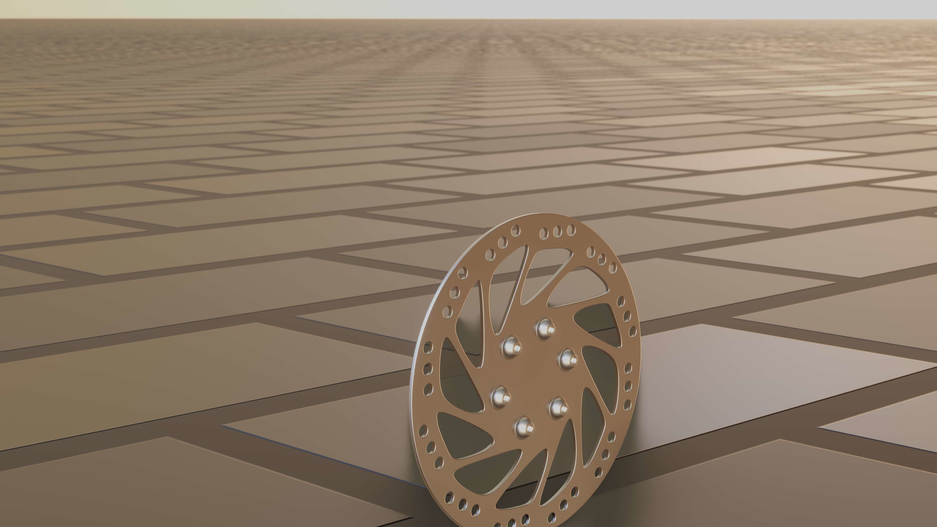 E-Scooter Disc Brake with Procedural PBR Material Setup 3D model_70