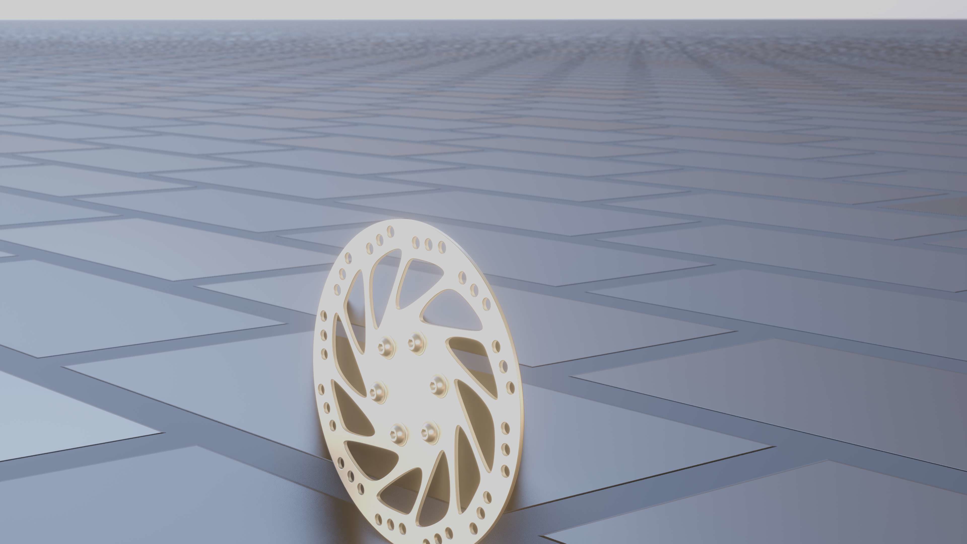 E-Scooter Disc Brake with Procedural PBR Material Setup 3D model_17