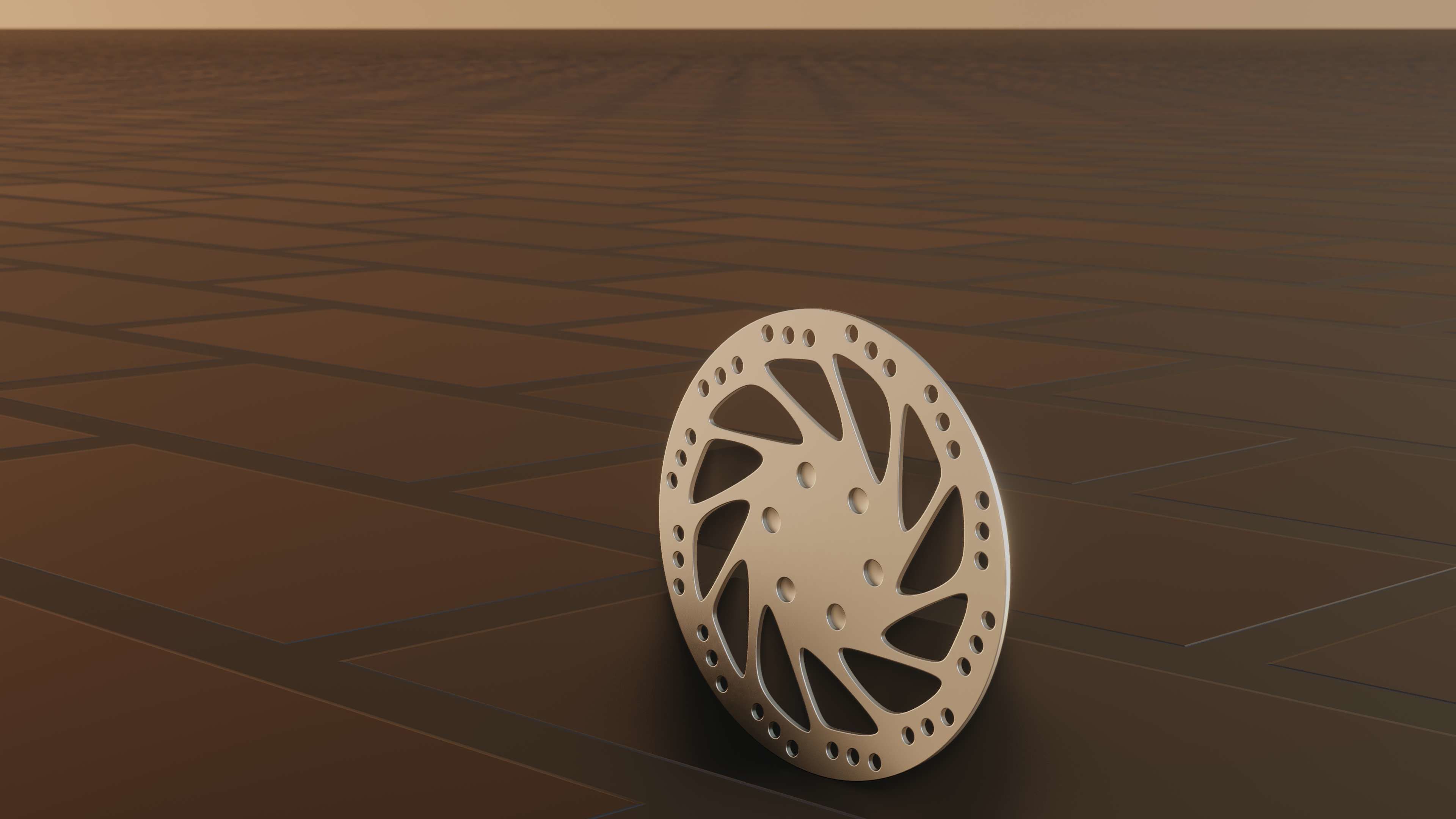 E-Scooter Disc Brake with Procedural PBR Material Setup 3D model_52