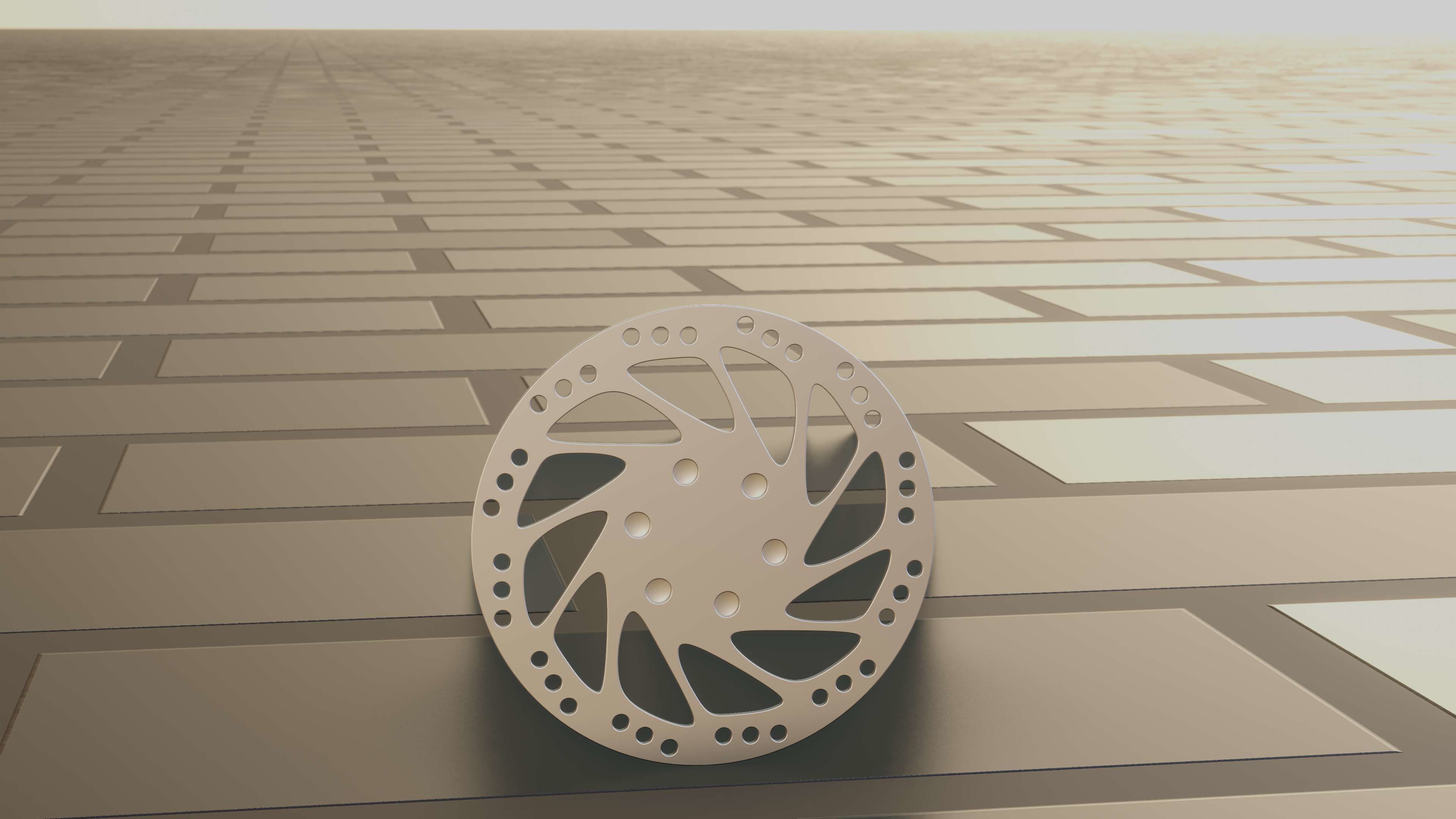 E-Scooter Disc Brake with Procedural PBR Material Setup 3D model_41