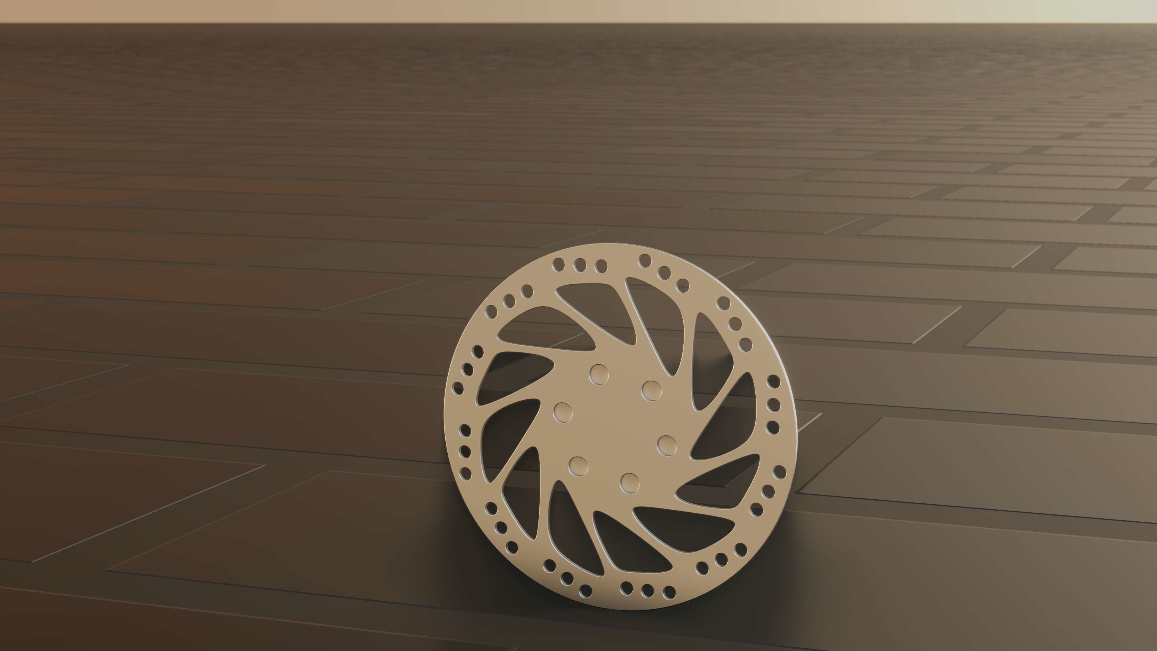 E-Scooter Disc Brake with Procedural PBR Material Setup 3D model_47