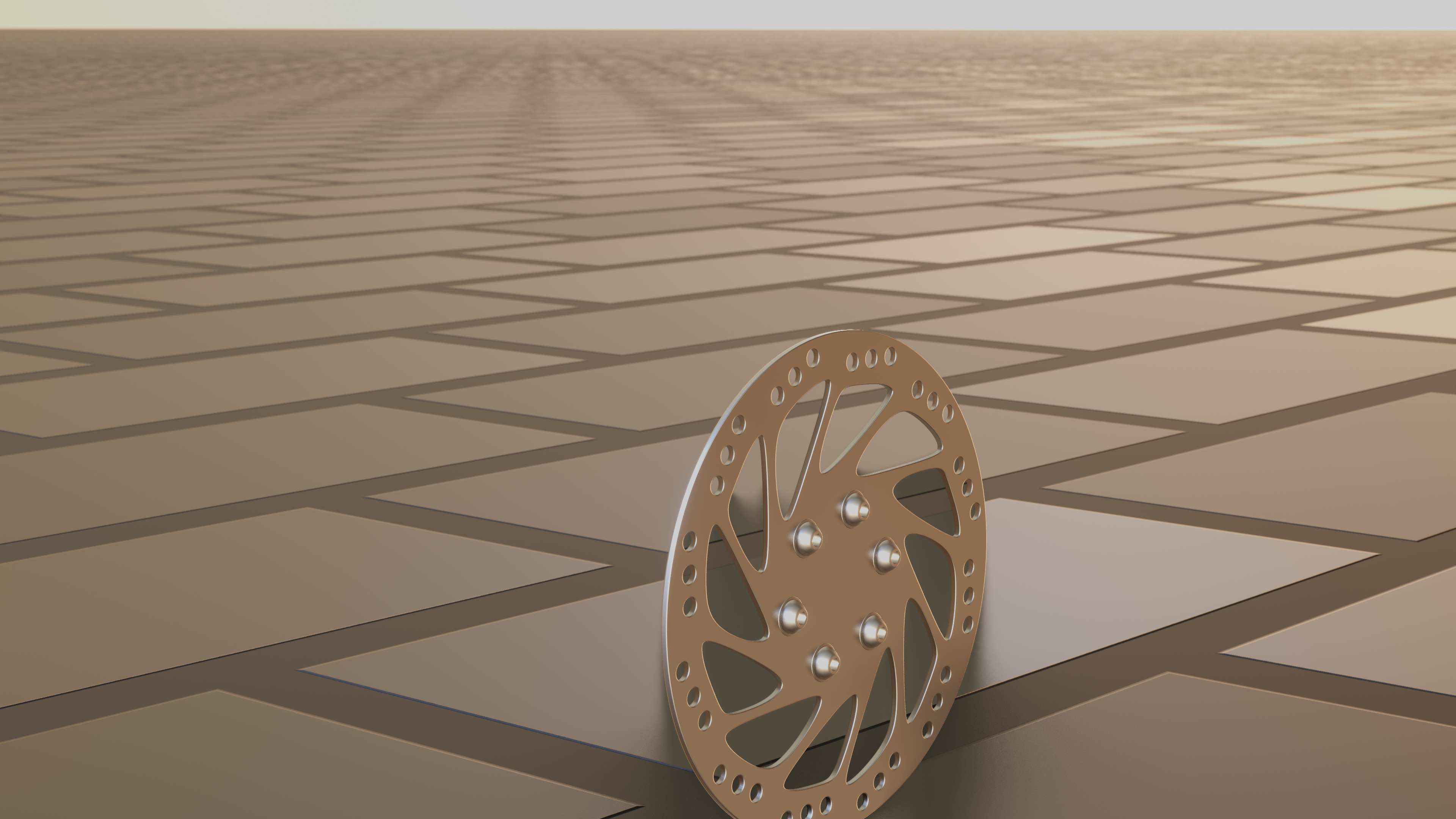 E-Scooter Disc Brake with Procedural PBR Material Setup 3D model_69