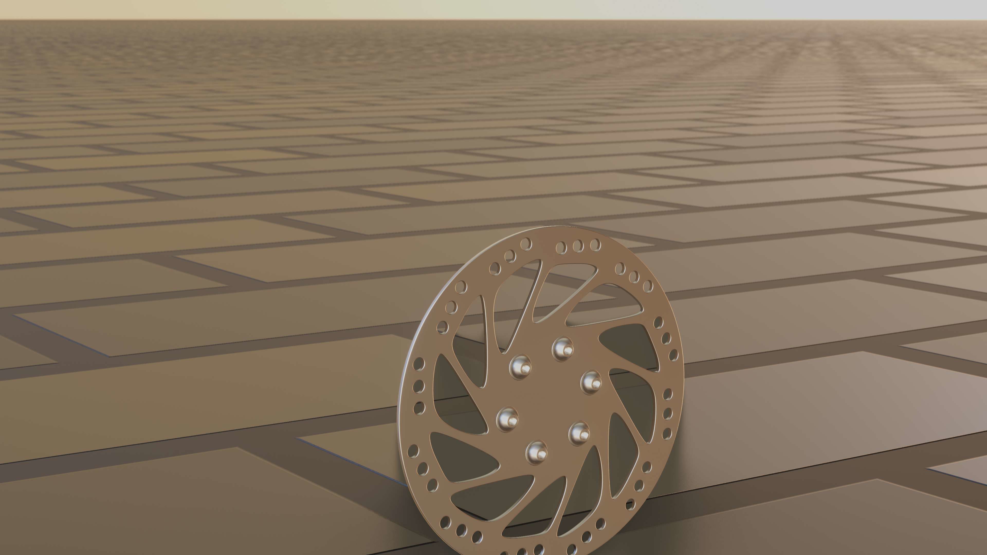 E-Scooter Disc Brake with Procedural PBR Material Setup 3D model_72