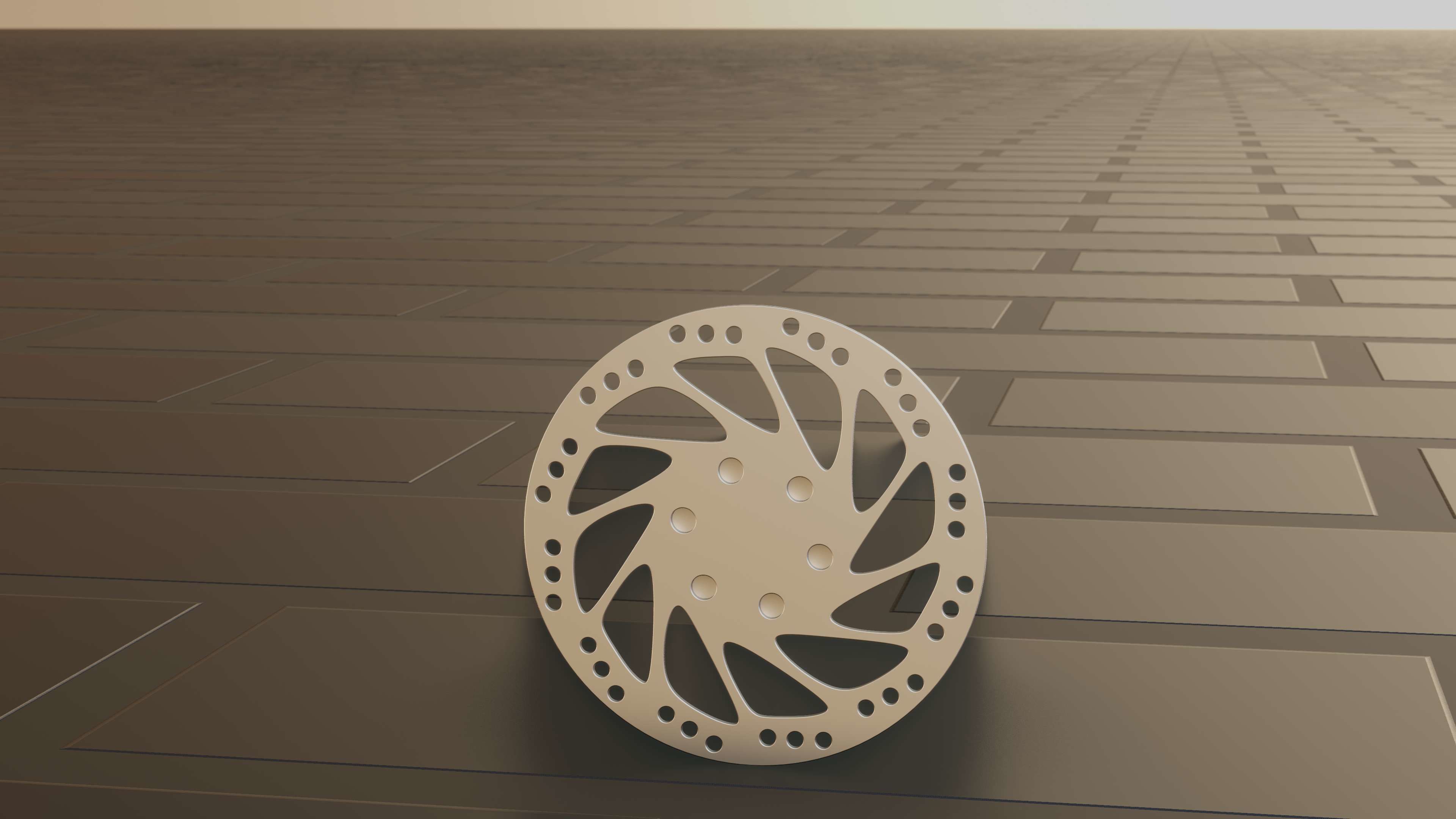 E-Scooter Disc Brake with Procedural PBR Material Setup 3D model_45