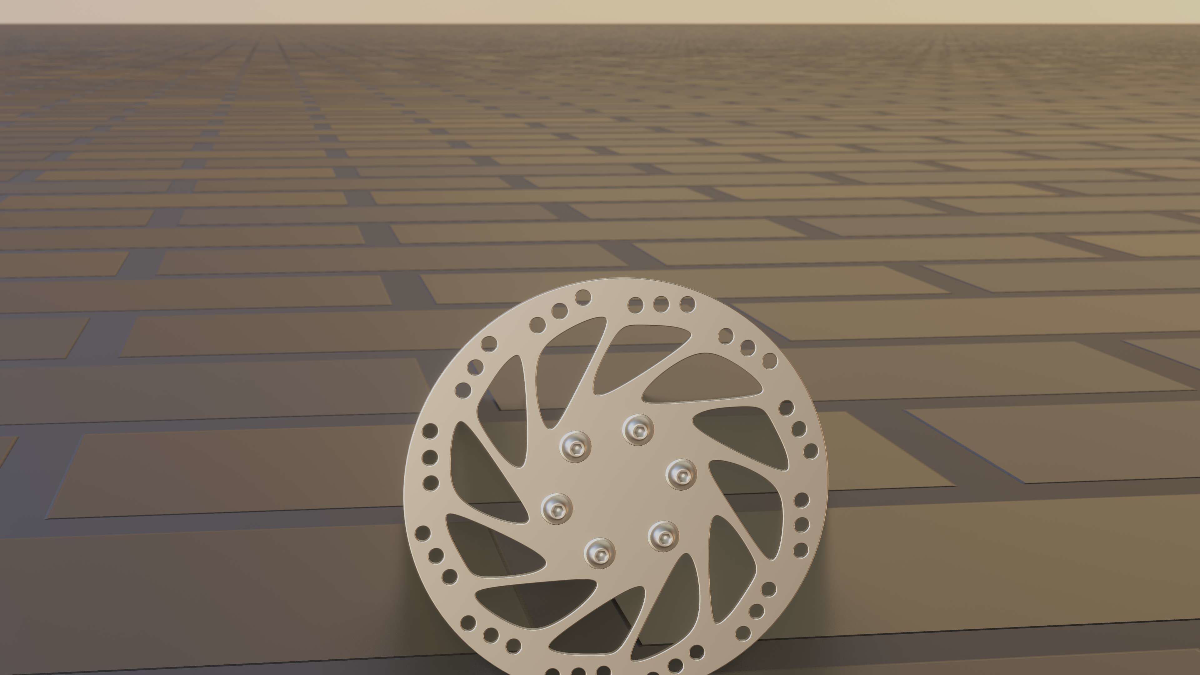 E-Scooter Disc Brake with Procedural PBR Material Setup 3D model_77