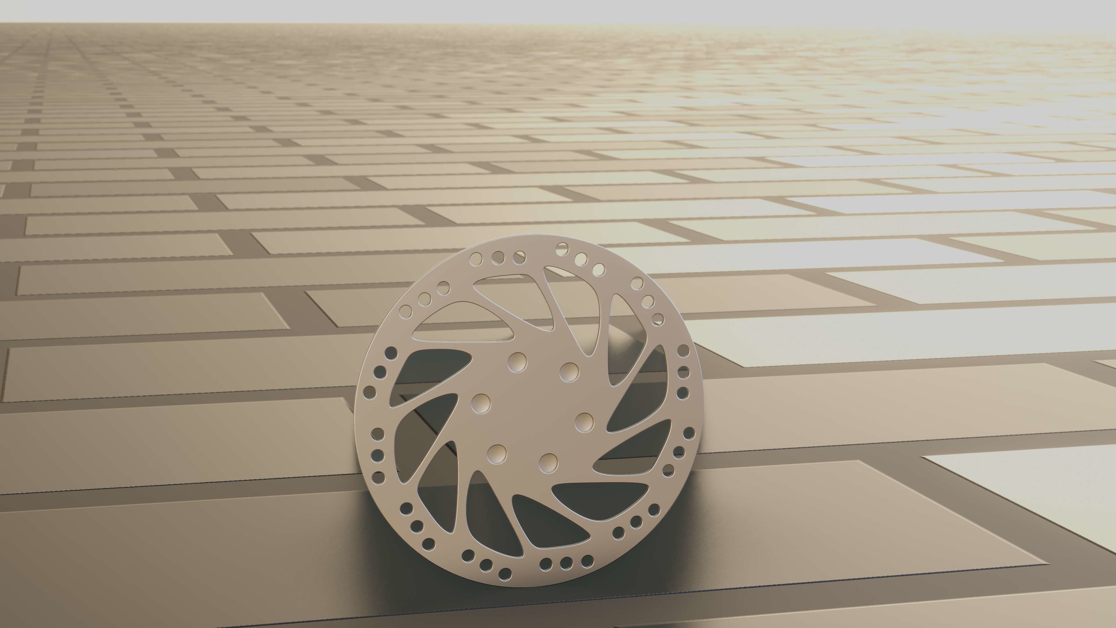 E-Scooter Disc Brake with Procedural PBR Material Setup 3D model_40