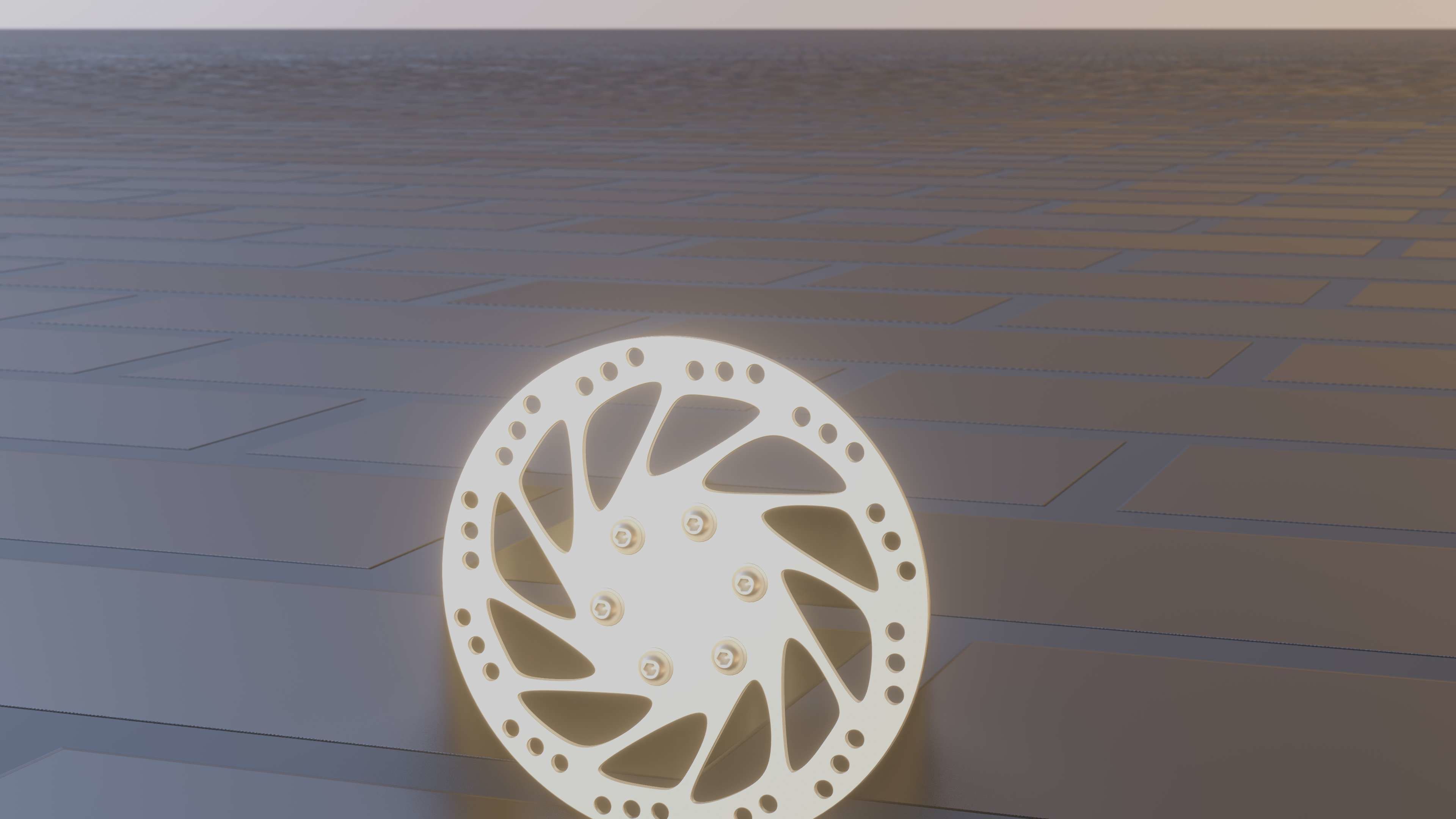 E-Scooter Disc Brake with Procedural PBR Material Setup 3D model_11