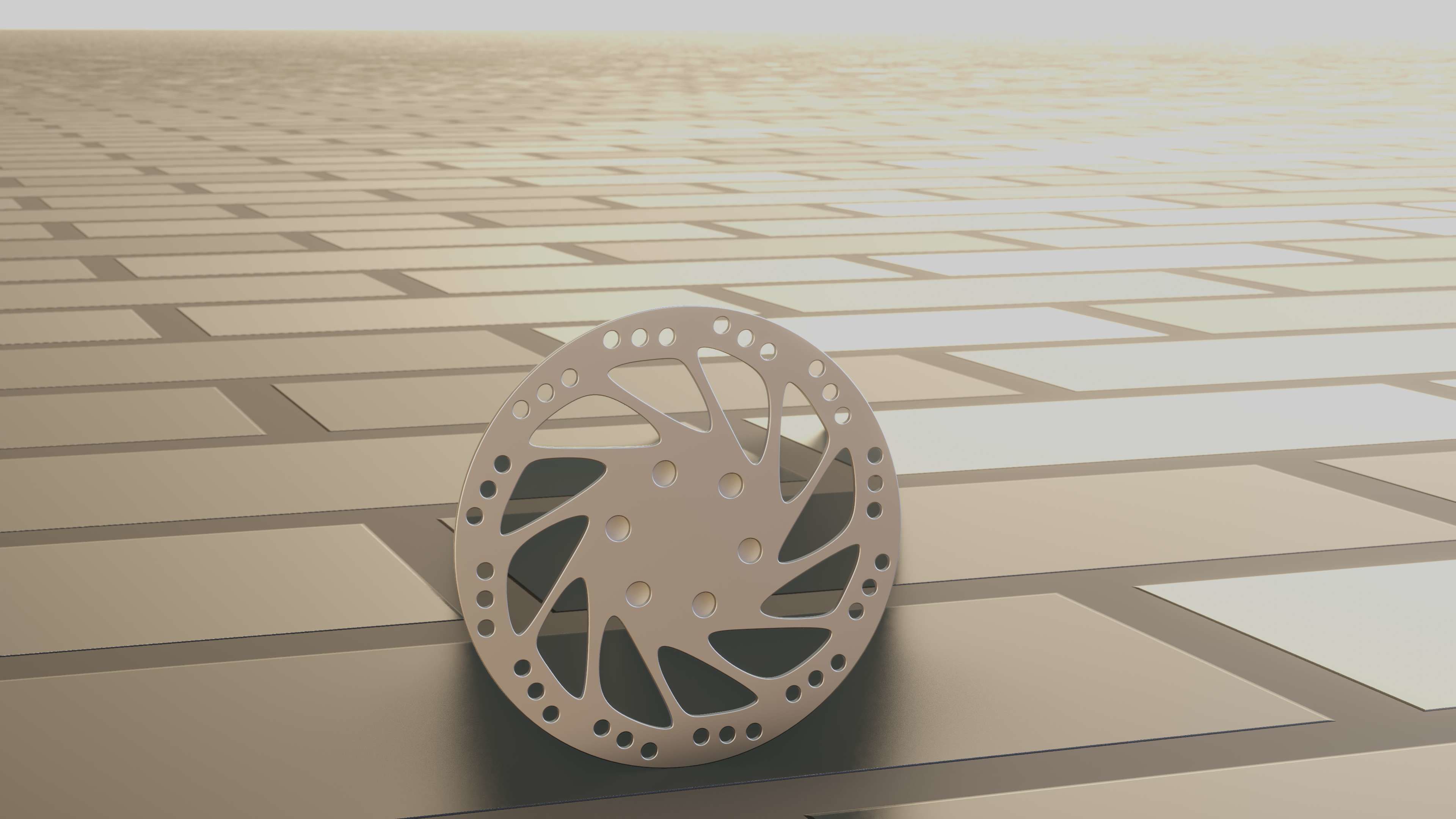 E-Scooter Disc Brake with Procedural PBR Material Setup 3D model_39