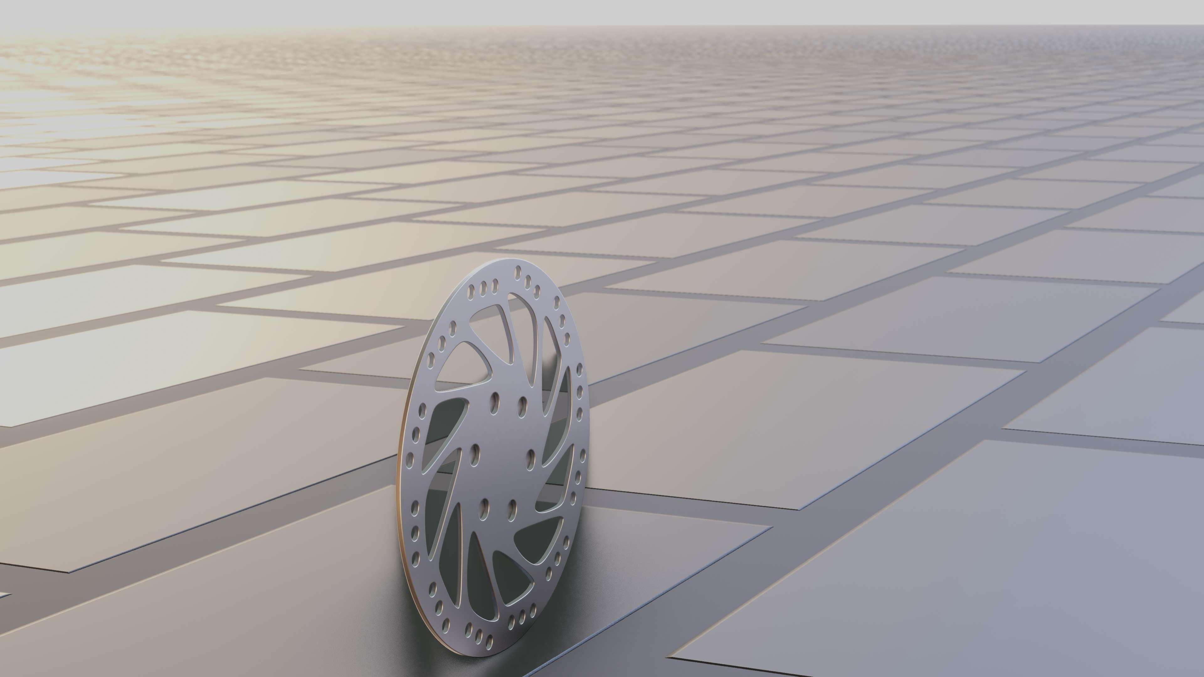 E-Scooter Disc Brake with Procedural PBR Material Setup 3D model_30