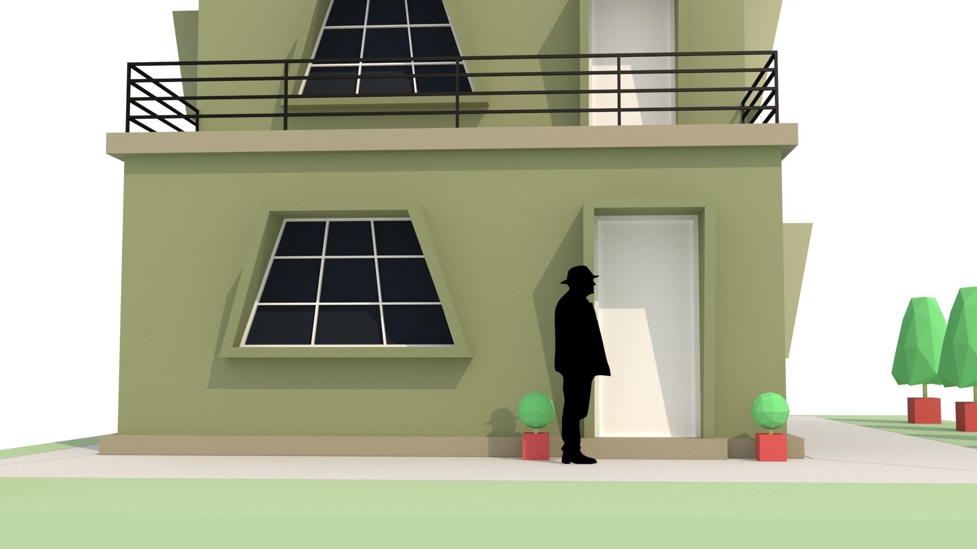  Modern House 06 Low-poly 3D model_6