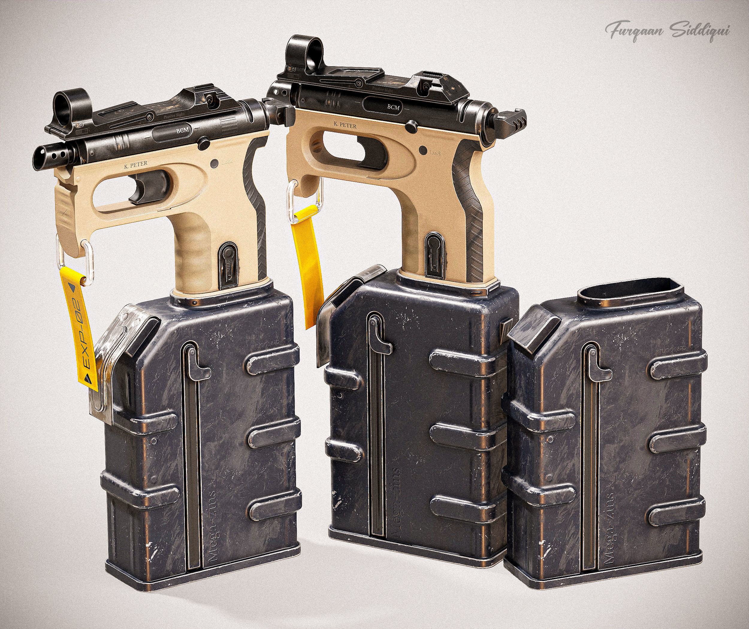 Sci-fi PBR SMG Low-poly 3D model_7